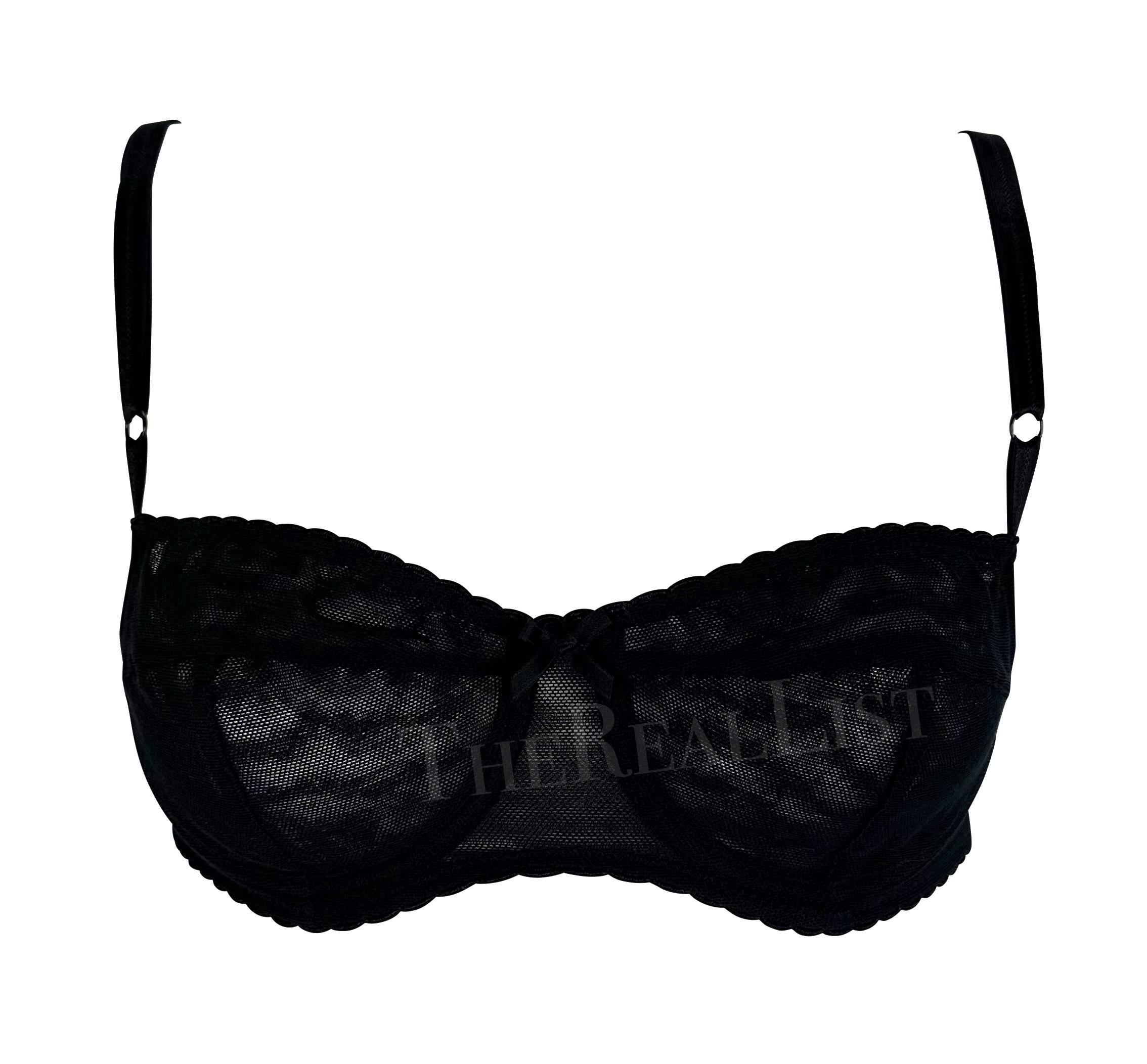 1990s Dolce & Gabbana Sheer Black Mesh Dress Bra Set In Excellent Condition For Sale In West Hollywood, CA