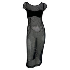 1990s Dolce & Gabbana Sheer Black Mesh Dress Bra Set