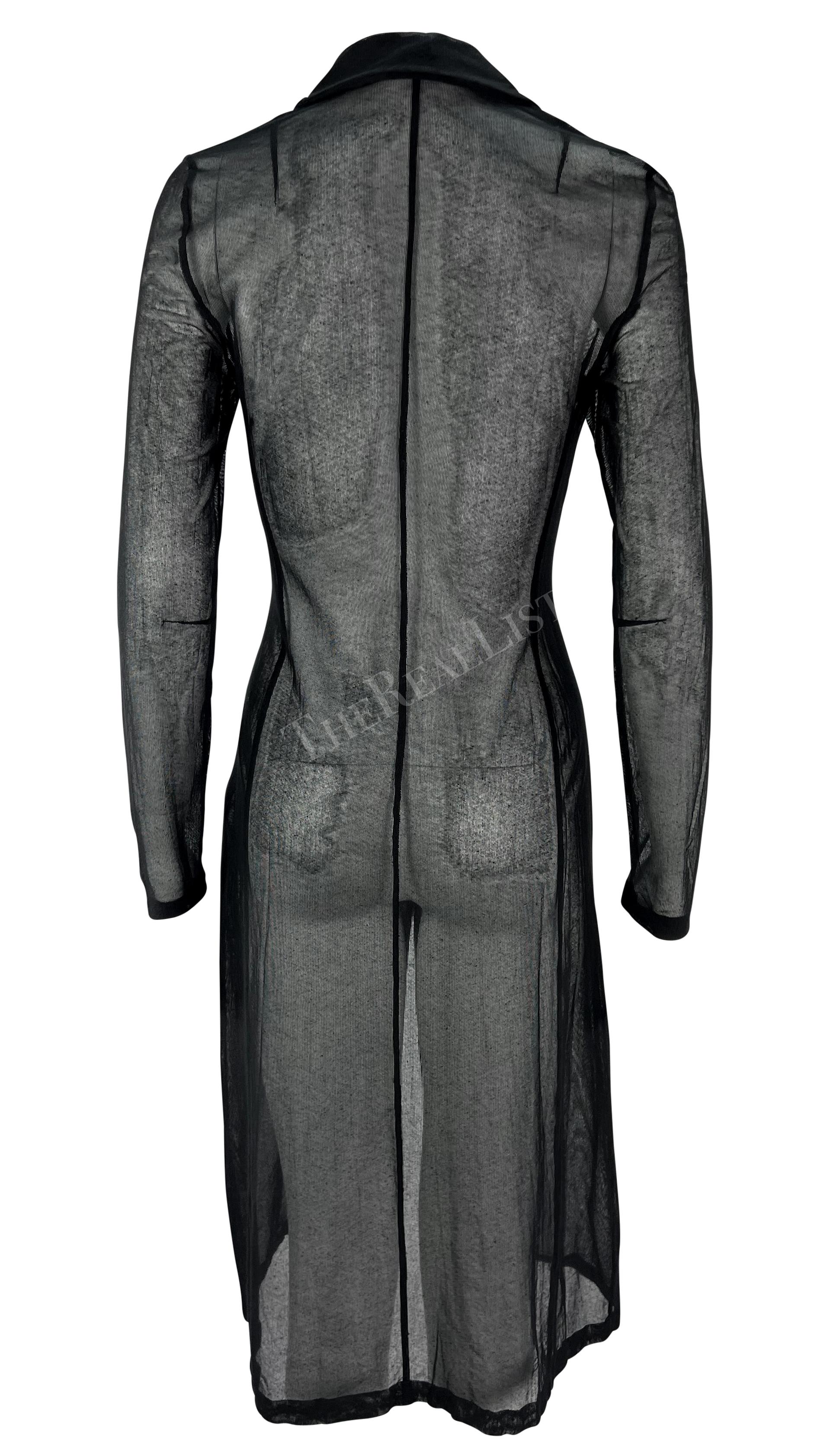 Nero 1990 Dolce & Gabbana - Vestito con bottoni in rete nera elasticizzata e trasparente in vendita
