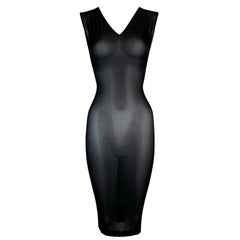 1990
s Dolce
Gabbana Sheer Black Silk Stretch V-Neck Wiggle Dress 42 1990
s Dolce
Gabbana Sheer Black Silk Stretch V-Neck Wiggle Dress 42