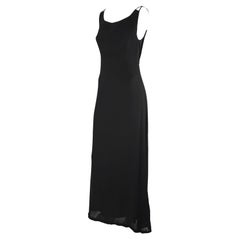 1990s Dolce & Gabbana Sheer Black Sleeveless Maxi Evening Gown