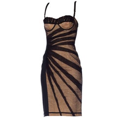 1990s Dolce 
Gabbana Sheer Net Corset Dress