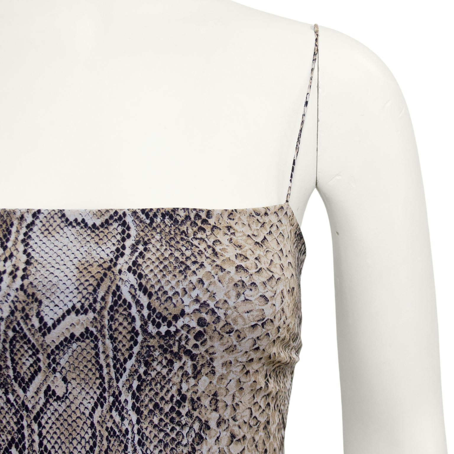 Gray 1990s Dolce & Gabbana Snake Print Slip Dress  For Sale