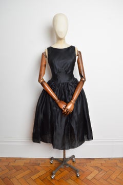 1990s Dolce & Gabbana Vintage Black Drop Waist Silk Ball Gown - Evening Dress