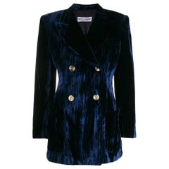 1990s Dolce&Gabbana Blue Double-Breasted Blazer