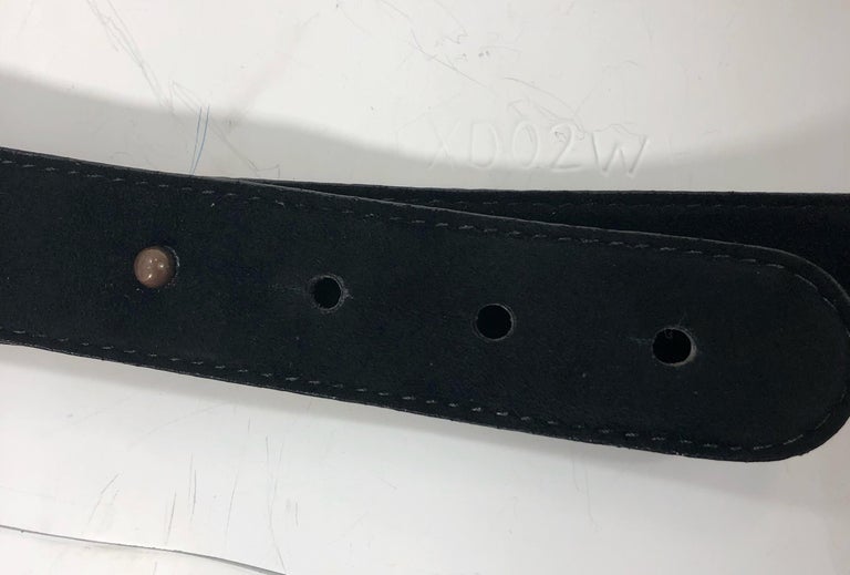 1990s Donna Karan Black Leather Suede and Gold Chain Vintage 90s Key ...