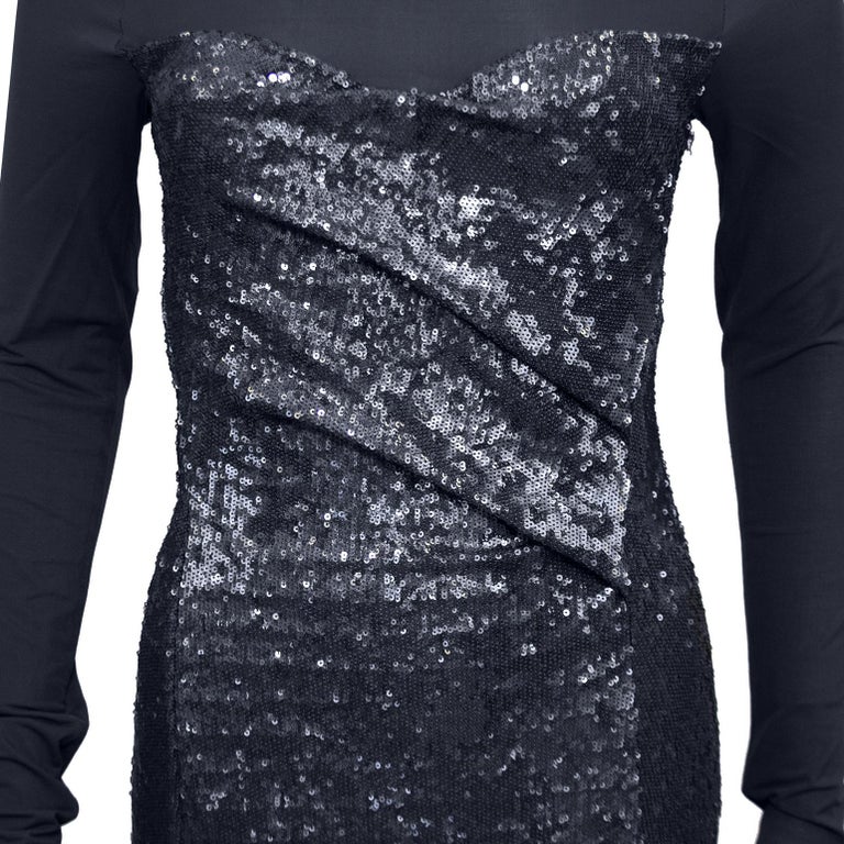 1990s Donna Karan Charcoal Grey Sheer and Sequin Cocktail Dress For Sale at 1stDibs 1990s Donna Karan Charcoal Grey Sheer and Sequin Cocktail Dress For Sale at 1stDibs
