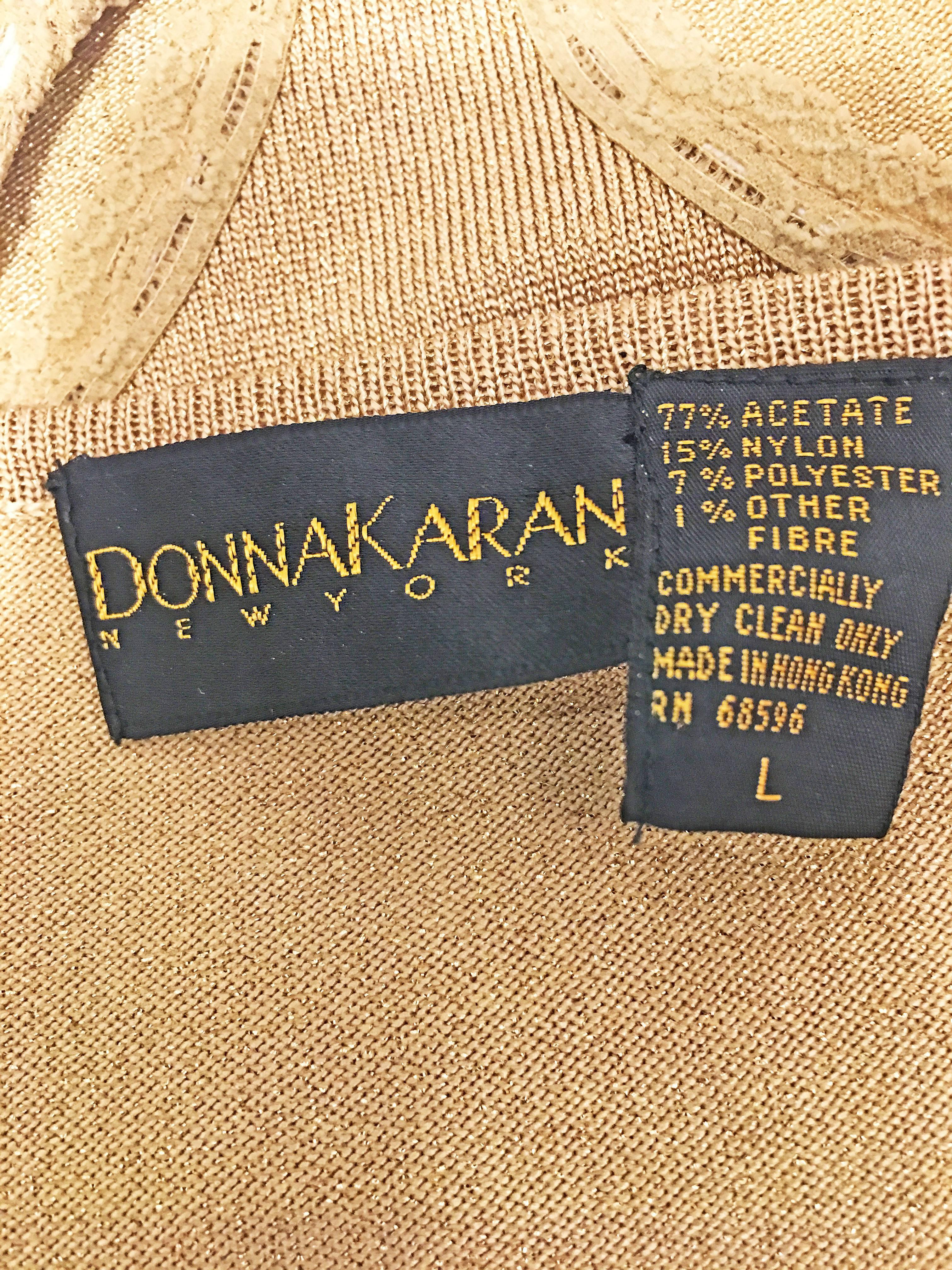 1990s Donna Karan Gold Metallic Bodysuit 2