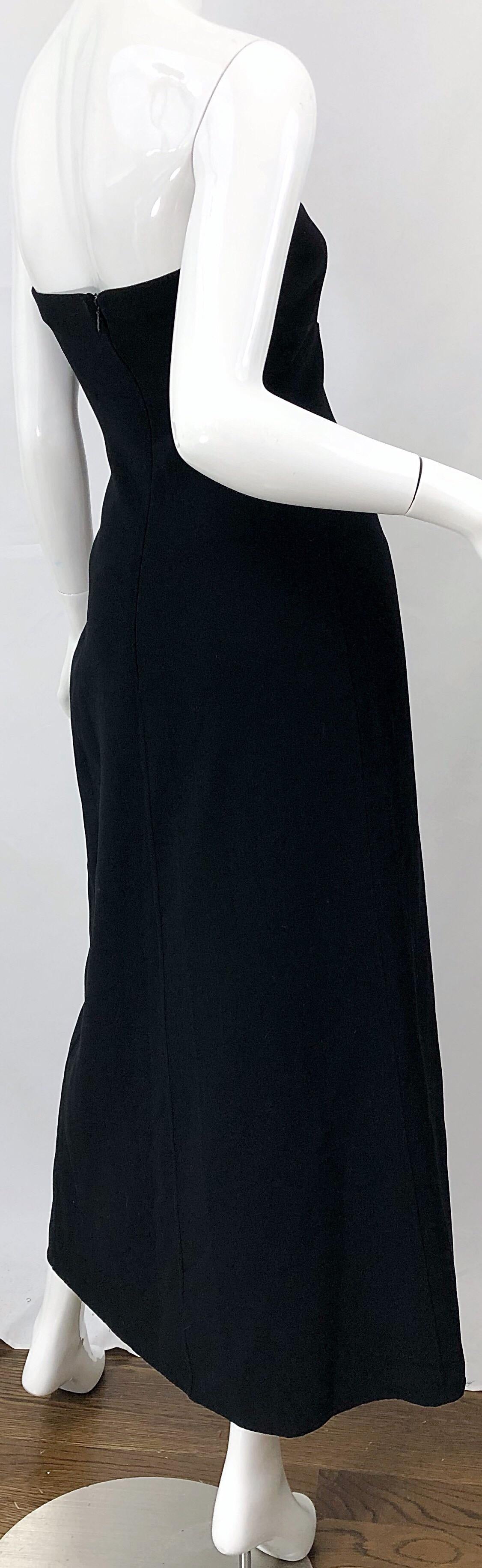 1990s Donna Karan New York Size 4 Black Strapless Vintage 90s Gown Maxi Dress 4