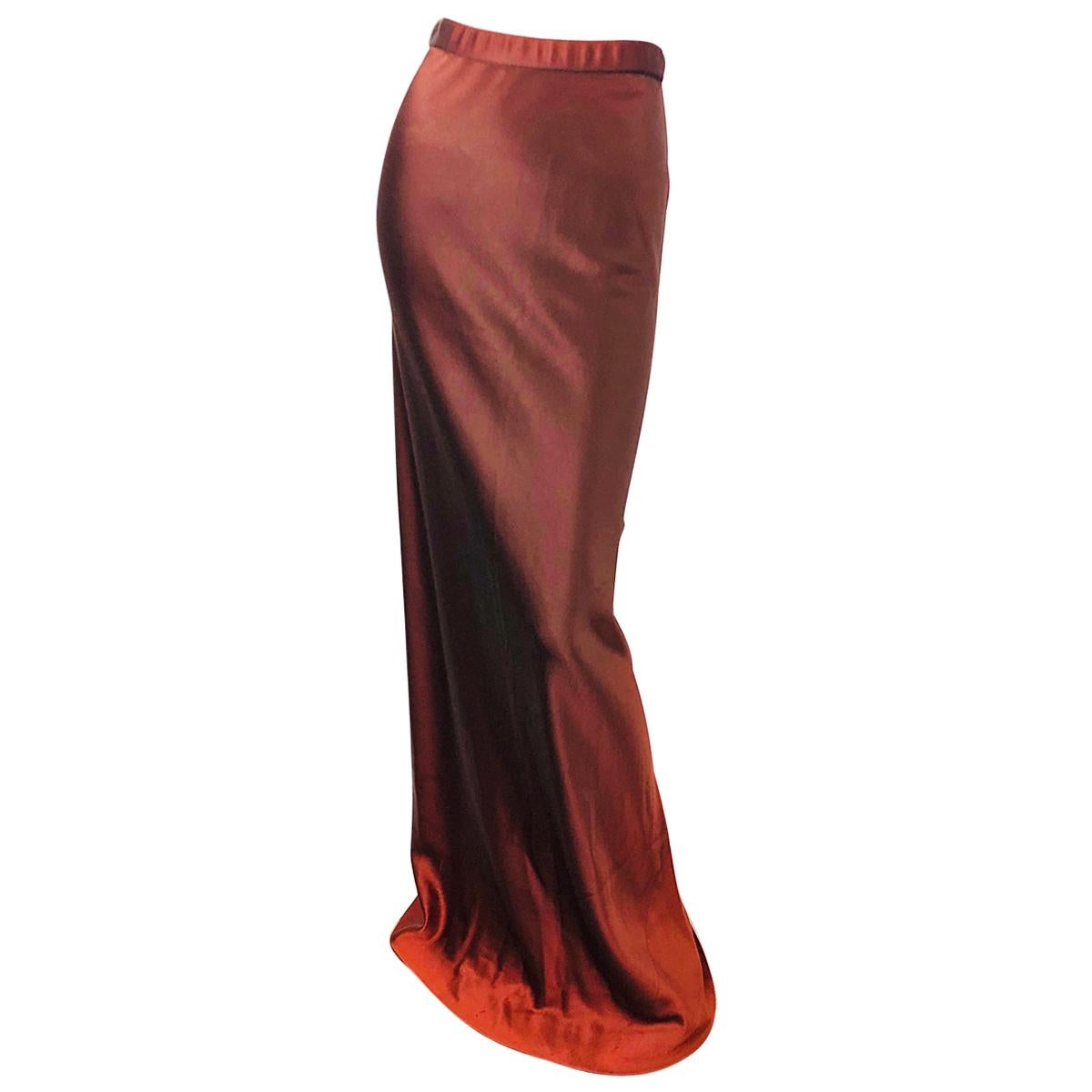 copper maxi skirt