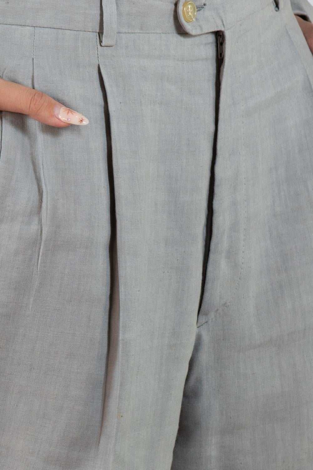 1990S Donna Karan Oyster Grey Linen & Rayon Pant Suit For Sale 6