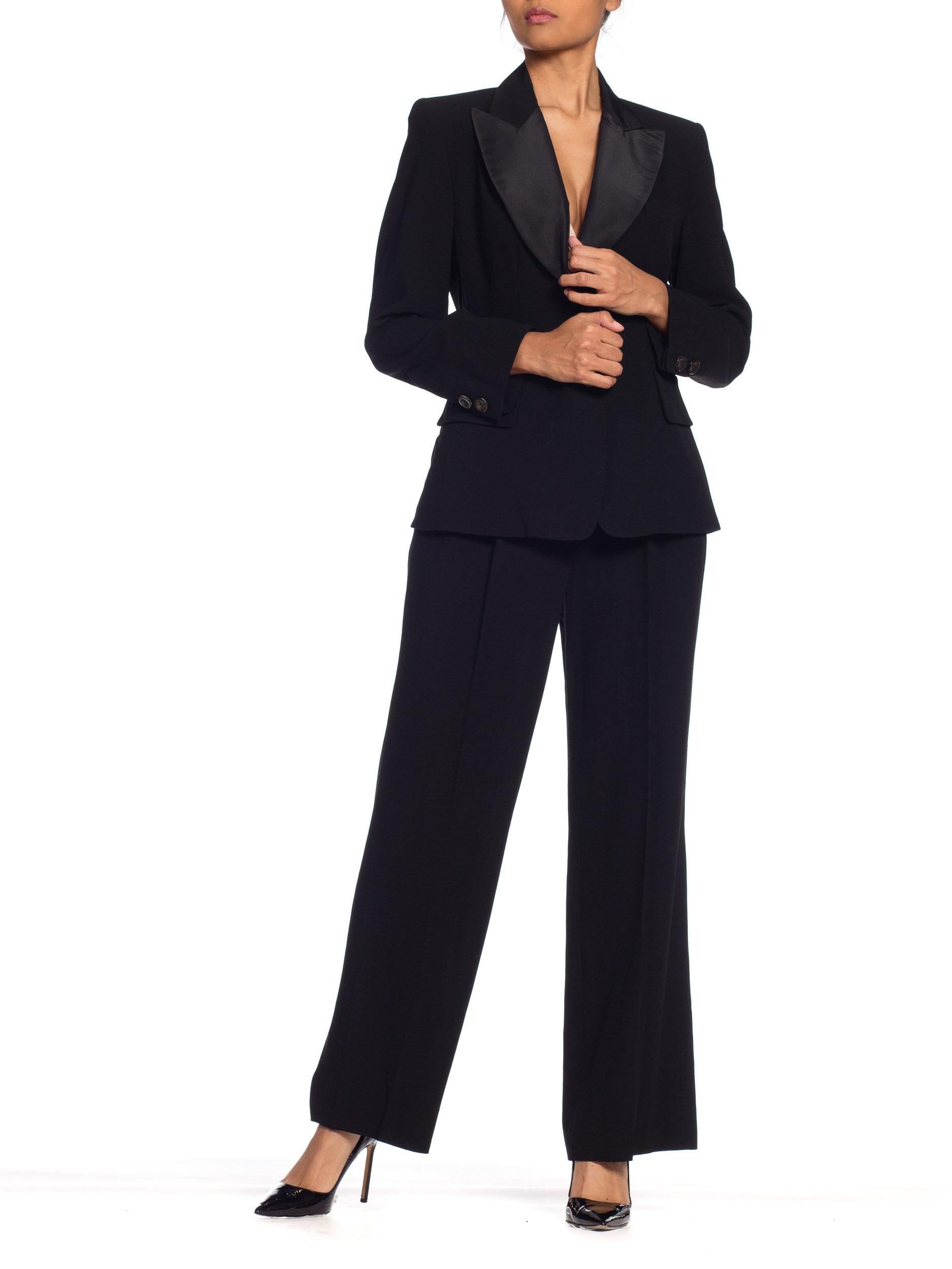 Black 1990s Donna Karan YSL Style Tuxedo NWT