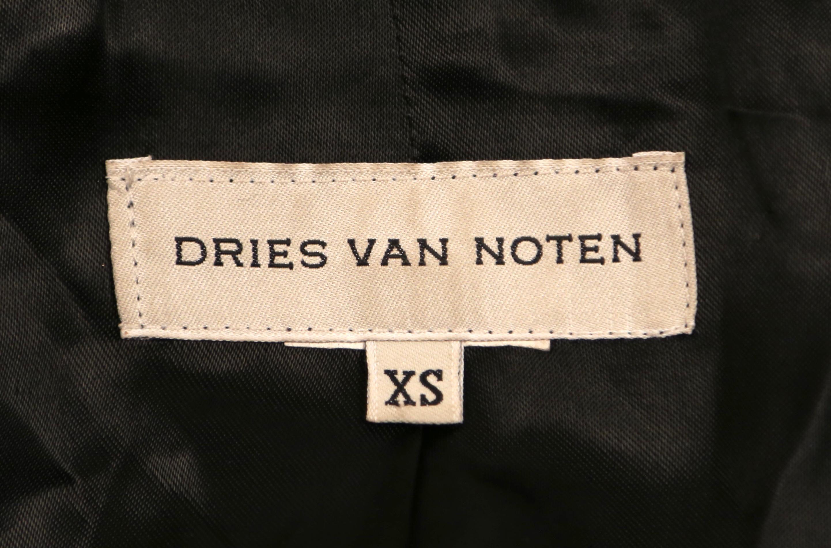 1990's DRIES VAN NOTEN black wool coat with dramatic shawl collar For Sale 1