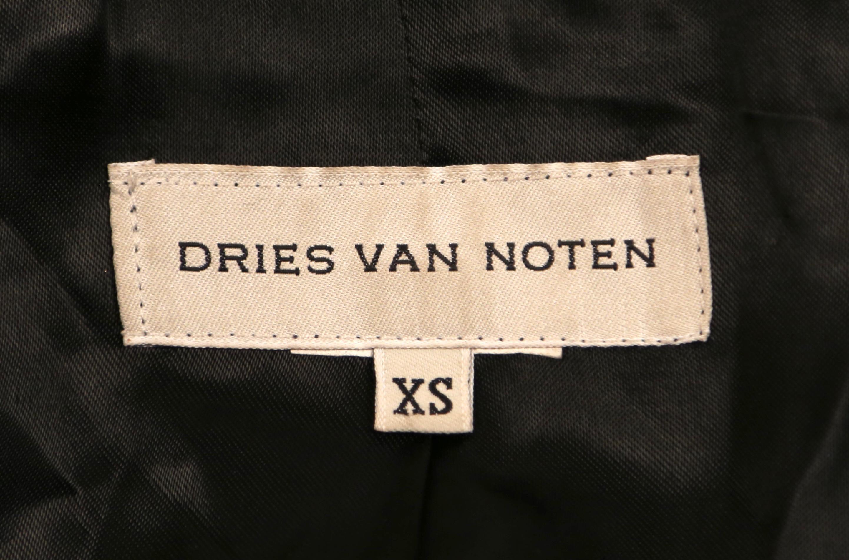 Women's or Men's 1990's DRIES VAN NOTEN black wool coat with dramatic shawl collar For Sale