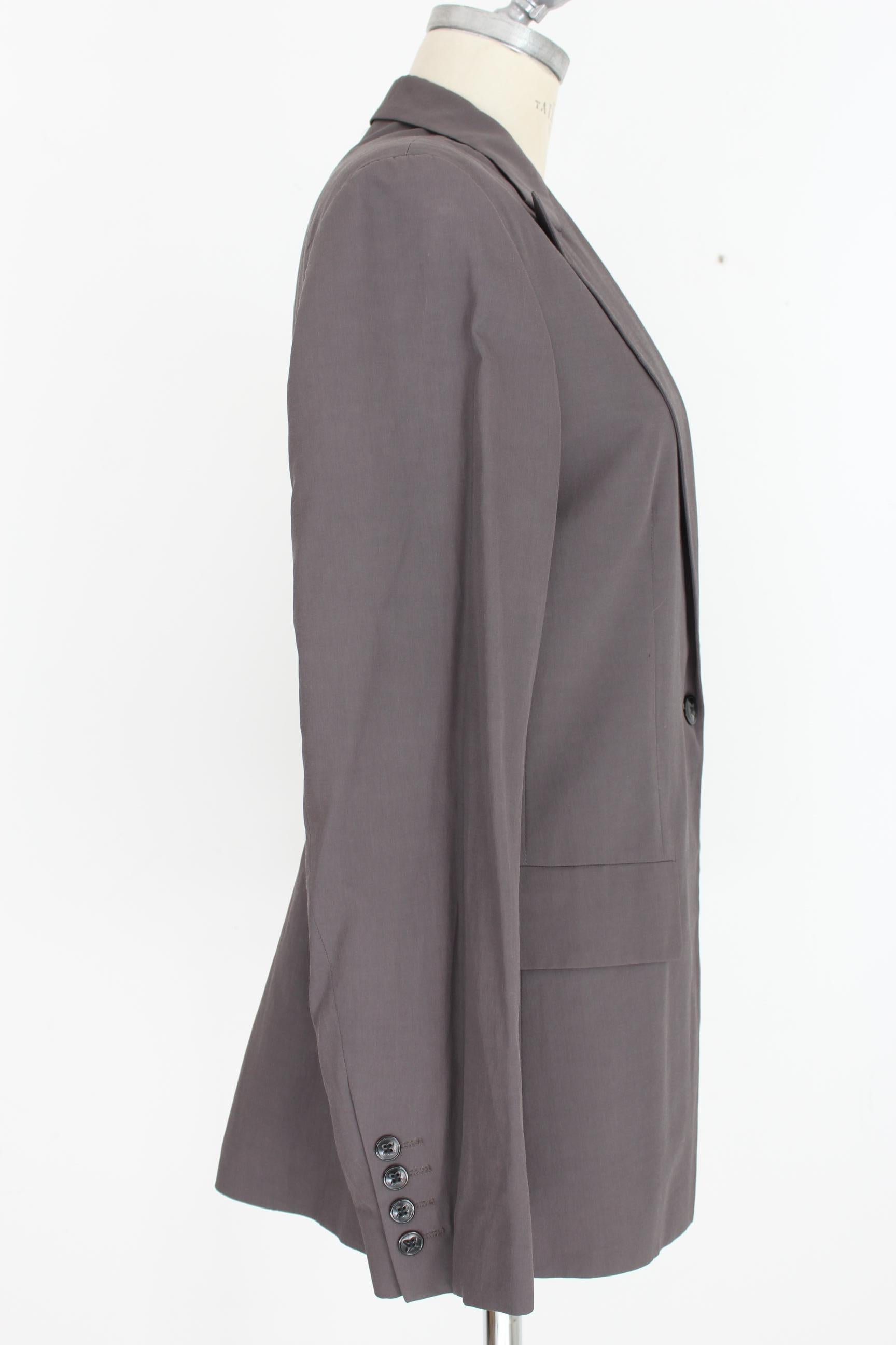 Dries Van Noten Gray Cotton Flared Evening Embroidery Jacket 1990s In Excellent Condition In Brindisi, Bt