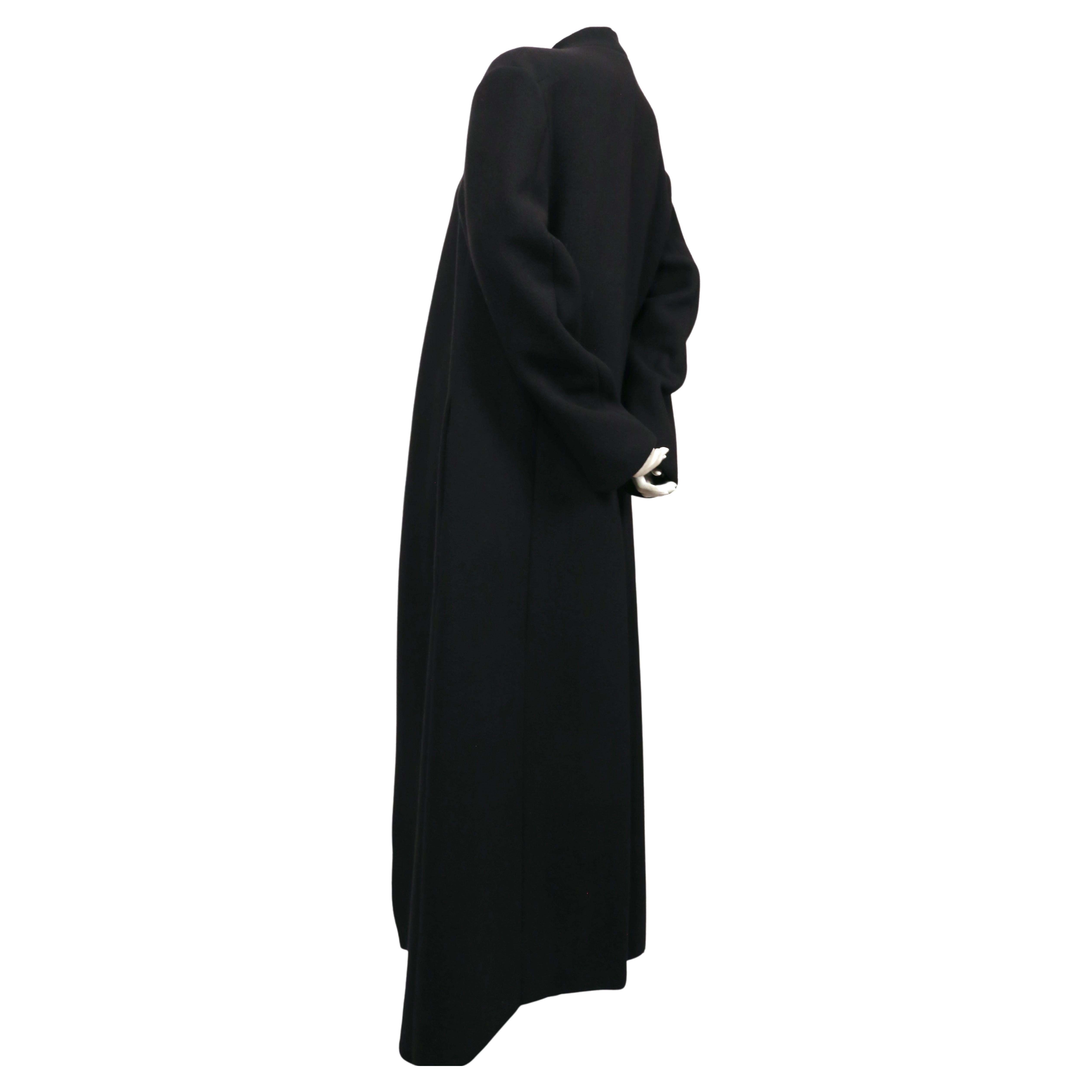 Women's or Men's 1990's DRIES VAN NOTEN maxi length black wool coat For Sale