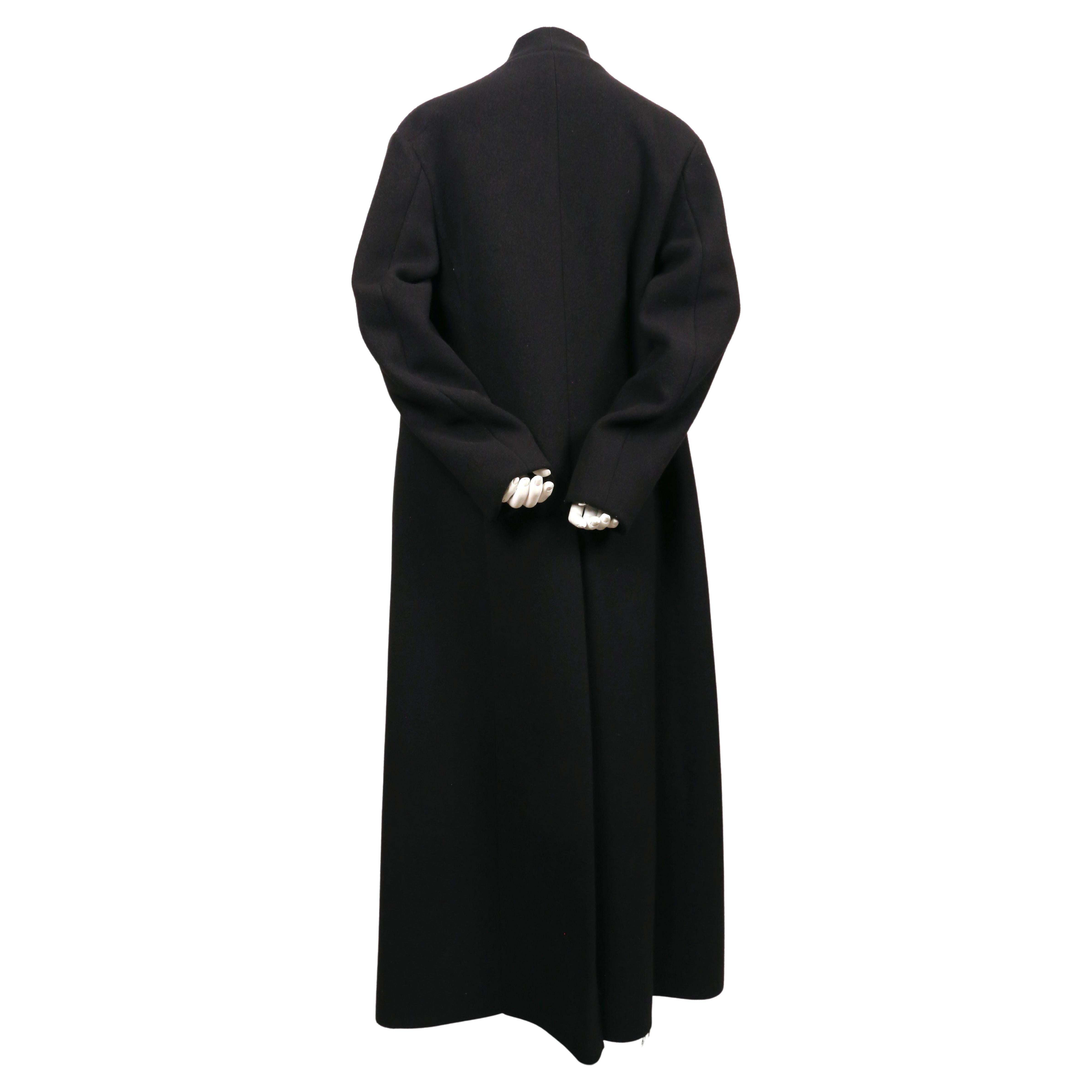 1990's DRIES VAN NOTEN maxi length black wool coat For Sale 1