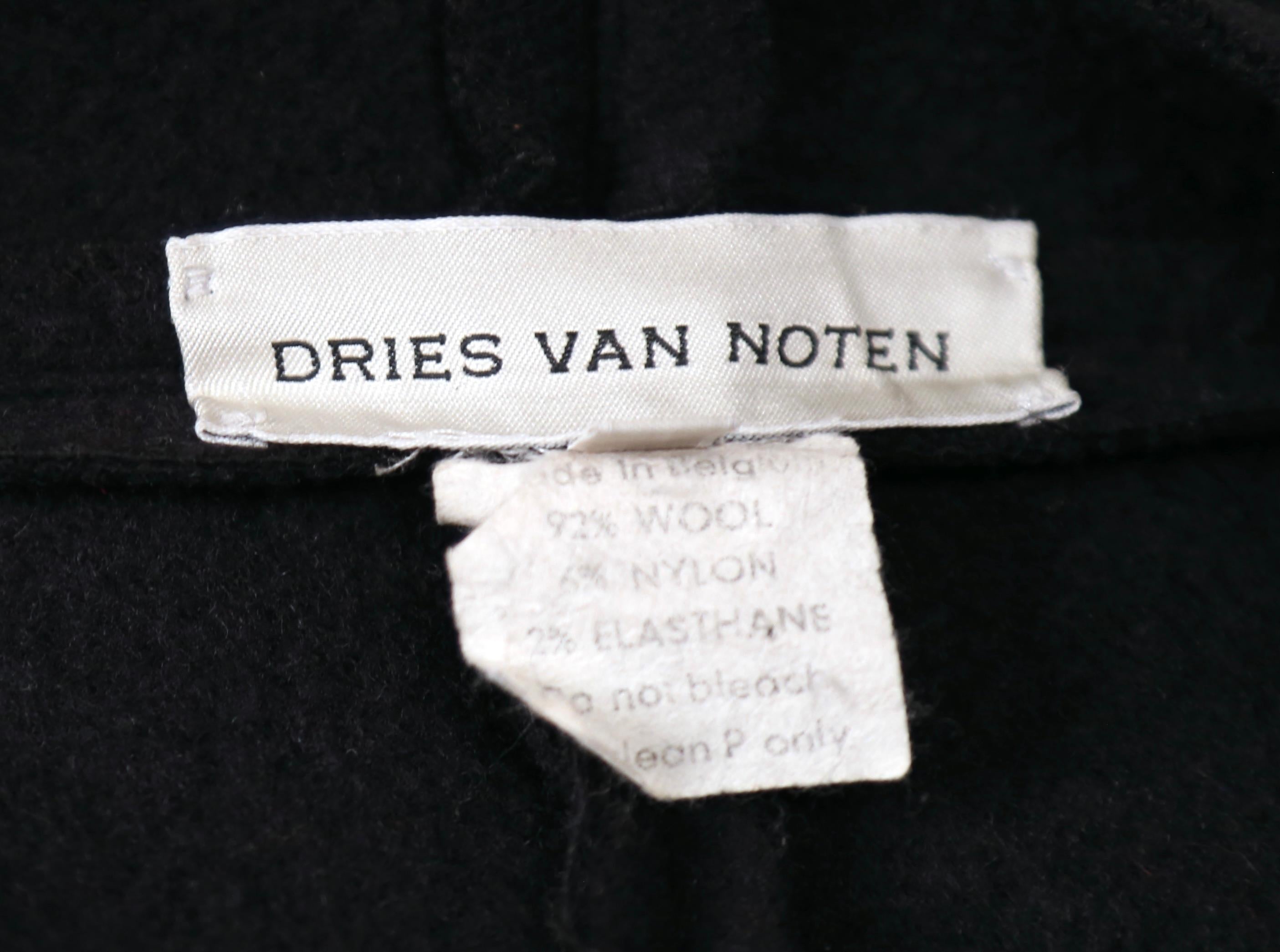 1990's DRIES VAN NOTEN maxi length black wool coat For Sale 2