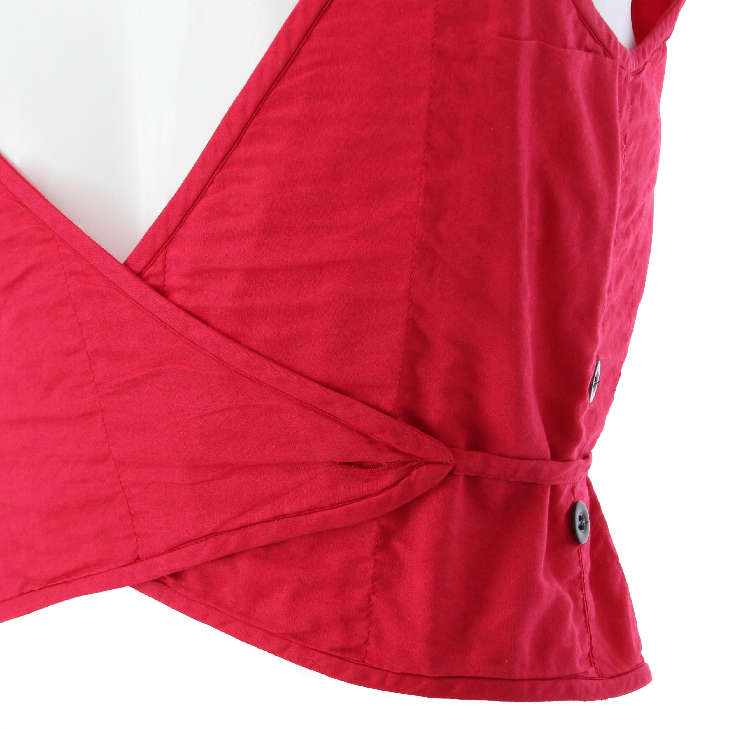 1990s Dries Van Noten Red Tank Top In Good Condition For Sale In Lugo (RA), IT