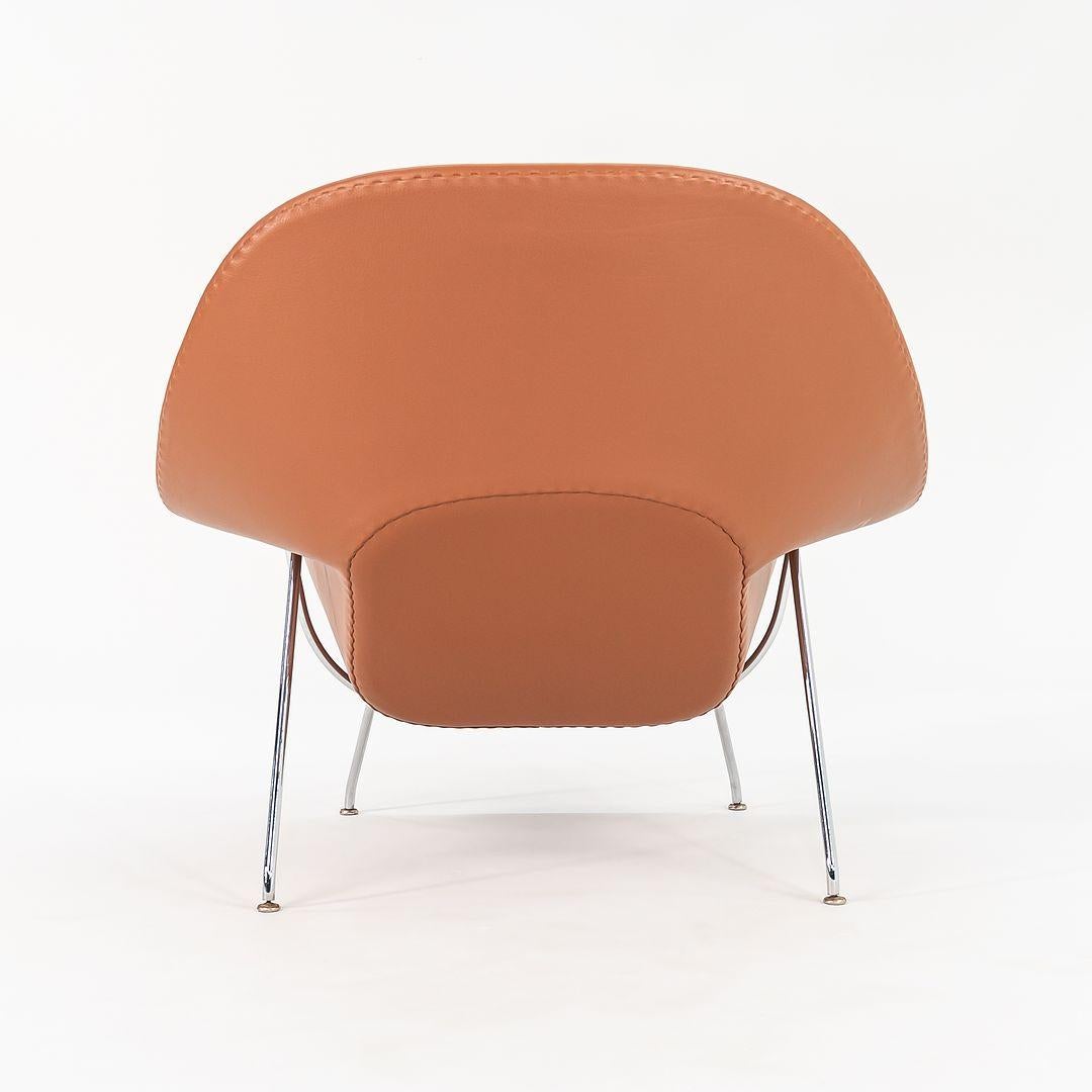 Chaise et pouf Eero Saarinen des années 1990 en cuir cognac neuf modèle 70L & 74Y en vente 4