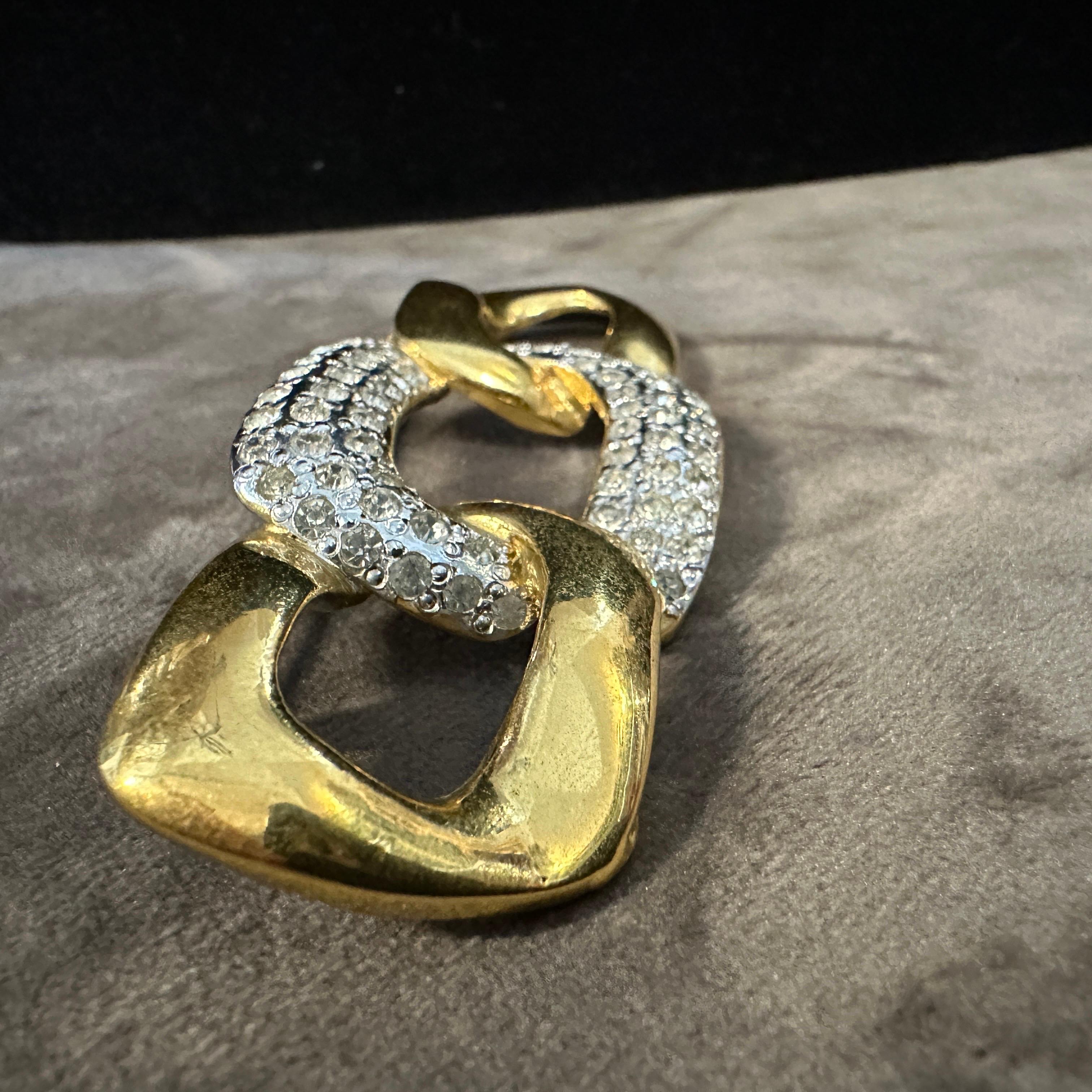Art Deco 1990s Elegant Costume Jewelry Brooch by Yves Saint Laurent For Sale