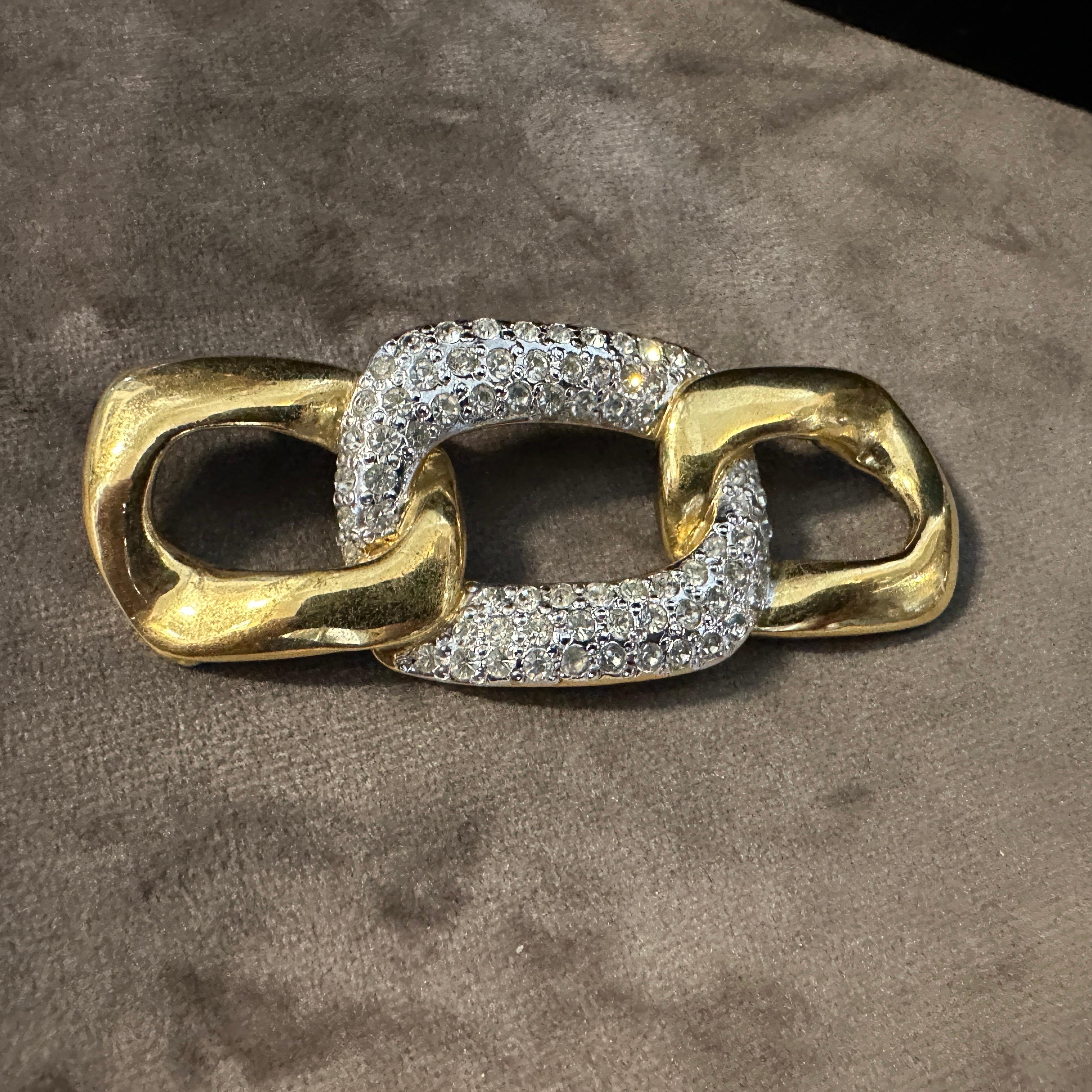 Women's 1990s Elegant Costume Jewelry Brooch by Yves Saint Laurent For Sale