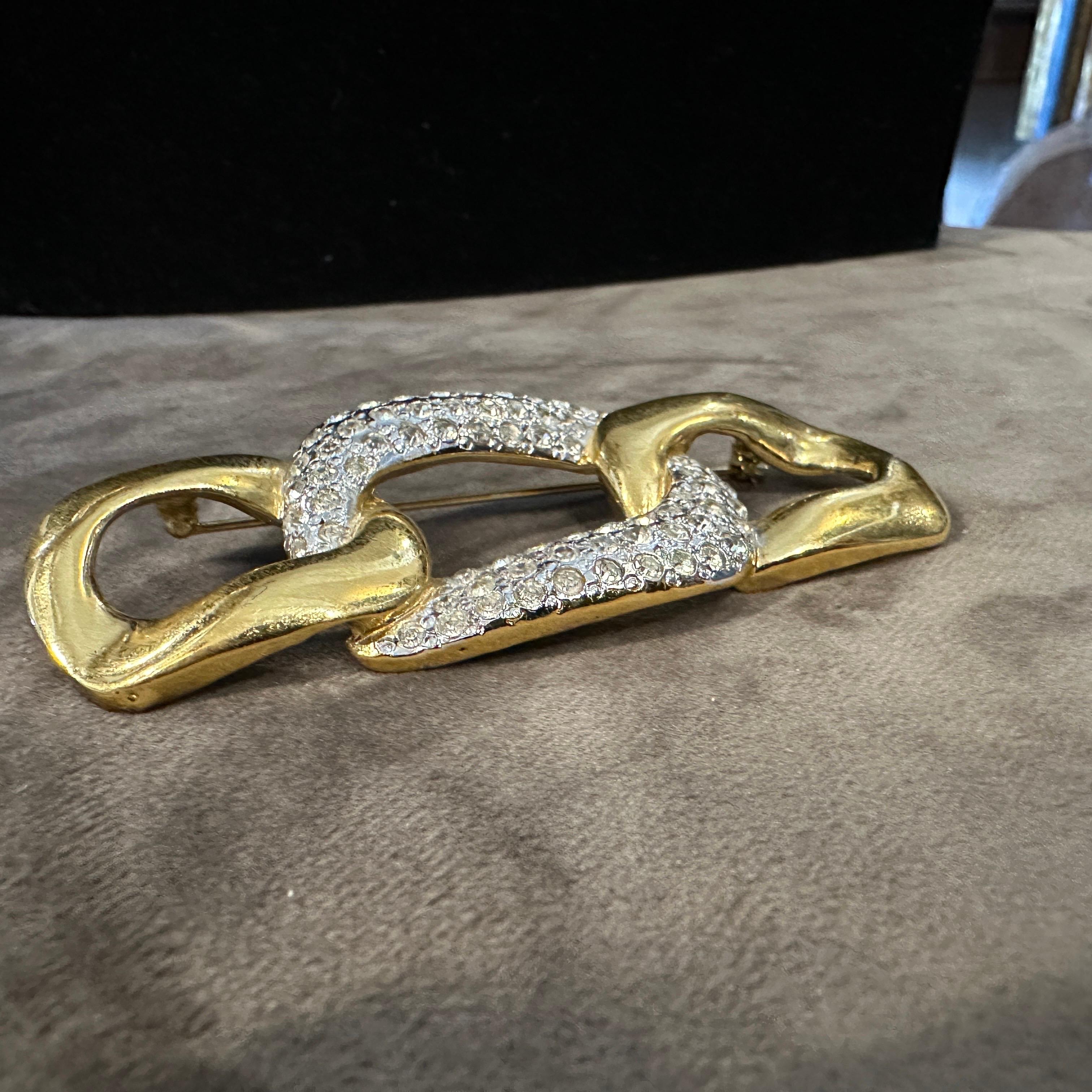 1990s Elegant Costume Jewelry Brooch by Yves Saint Laurent For Sale 1