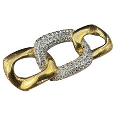 Vintage 1990s Elegant Costume Jewelry Brooch by Yves Saint Laurent