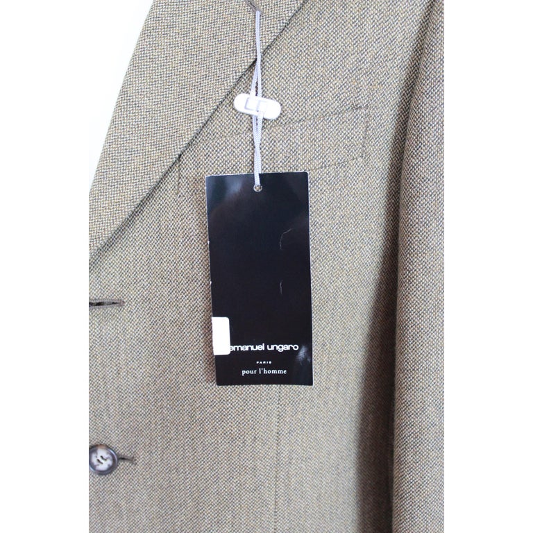 1990s Emanuel Ungaro Brown Wool Classic Jacket For Sale at 1stDibs