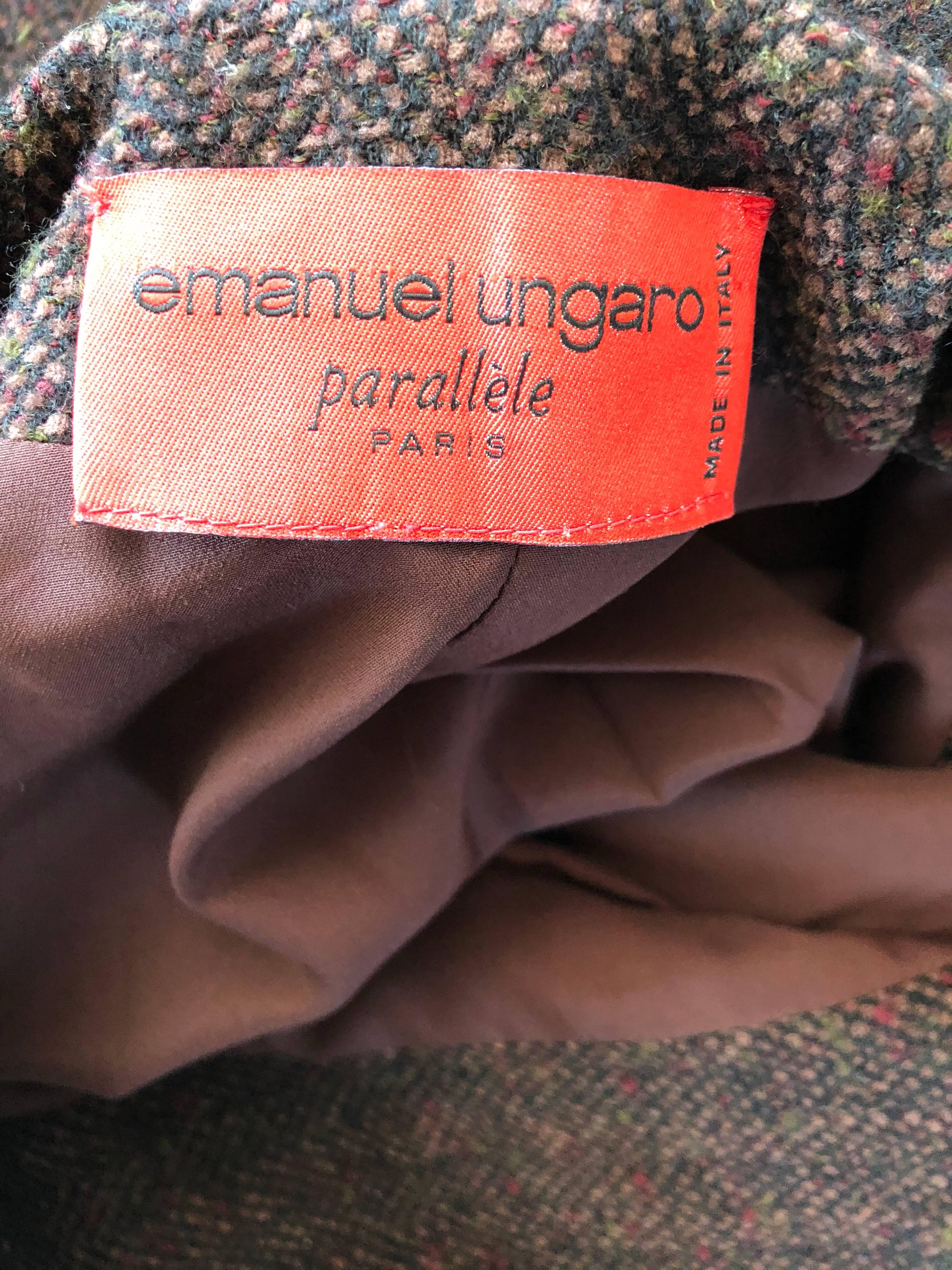 1990s Emanuel Ungaro Brown Wool Vintage 90s Tasseled Russian Swing Jacket  For Sale 10