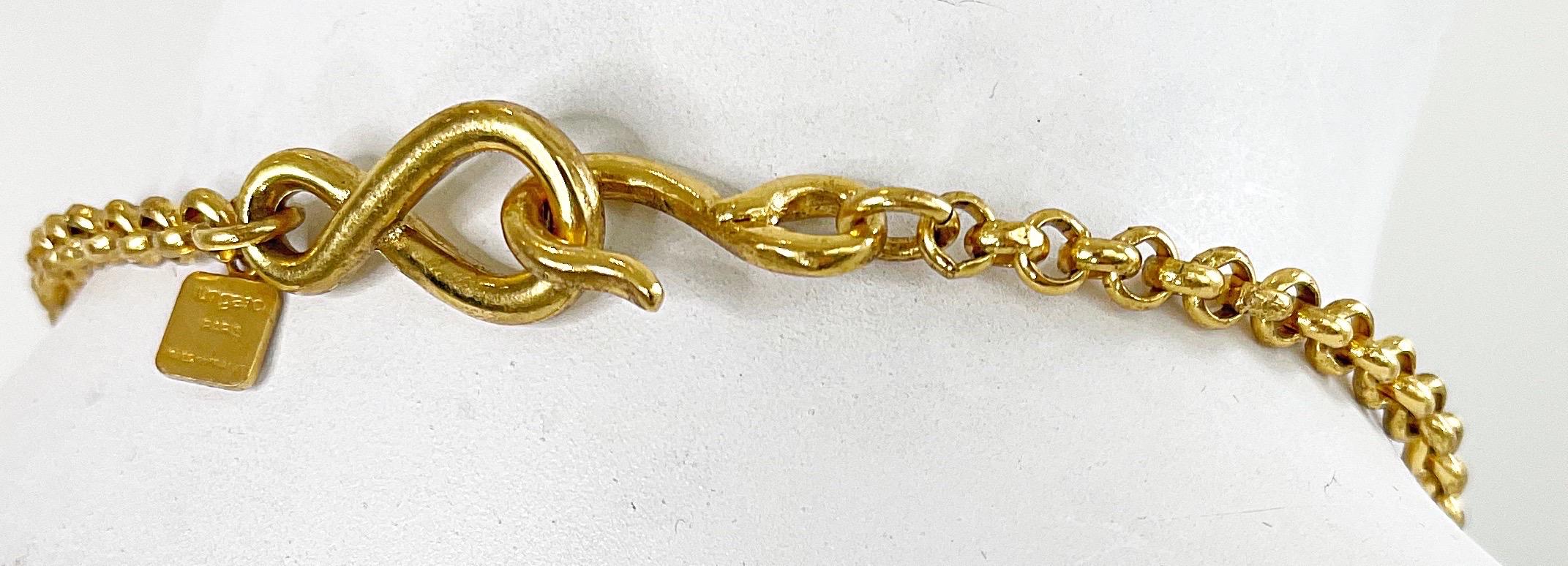 1990s Emanuel Ungaro Heart Shape Gold Plated Vintage 90s Necklace  9