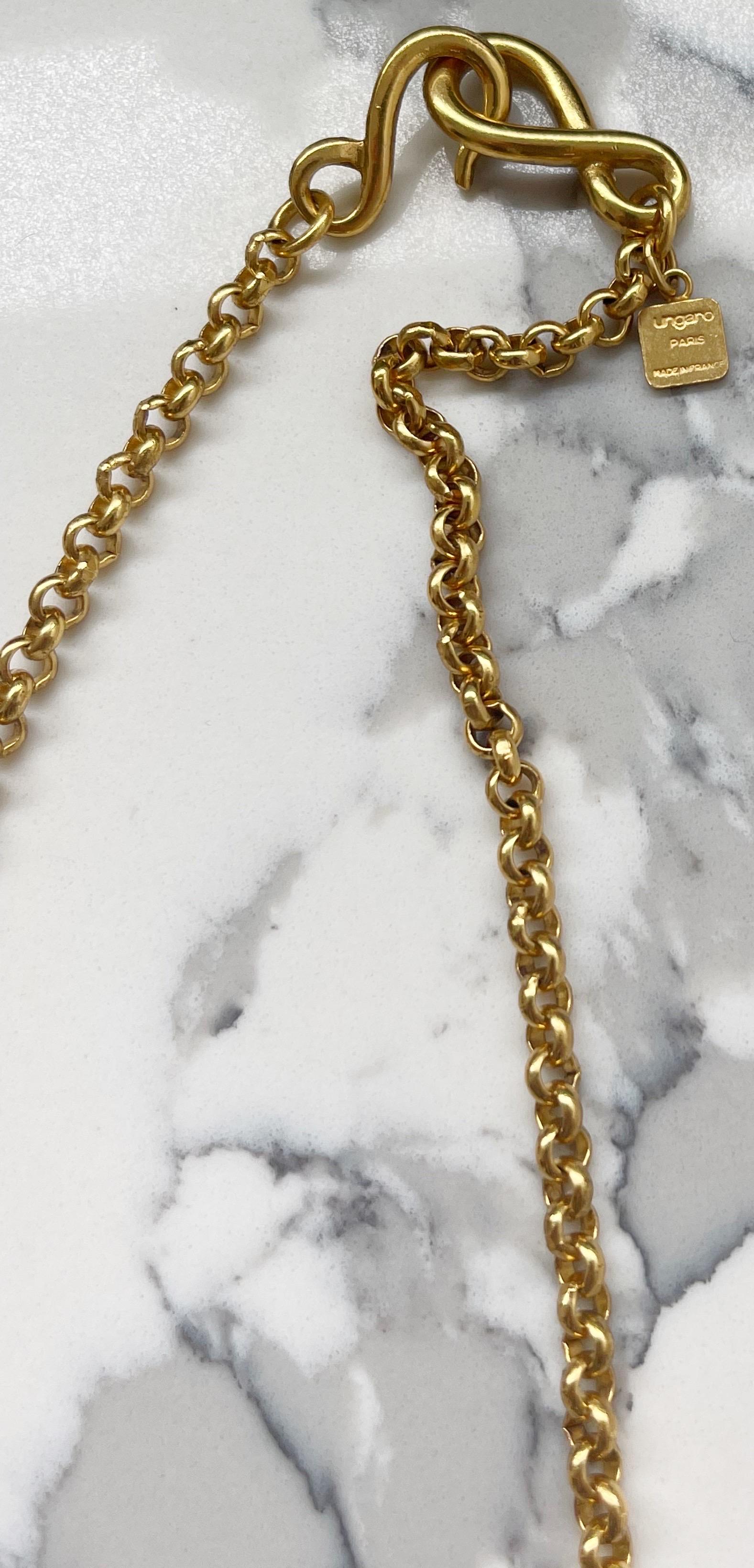 1990s Emanuel Ungaro Heart Shape Gold Plated Vintage 90s Necklace  2