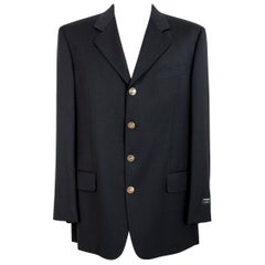 Vintage 1990s Emanuel Ungaro Paris Black Classic Elegant Jacket Four Buttons New