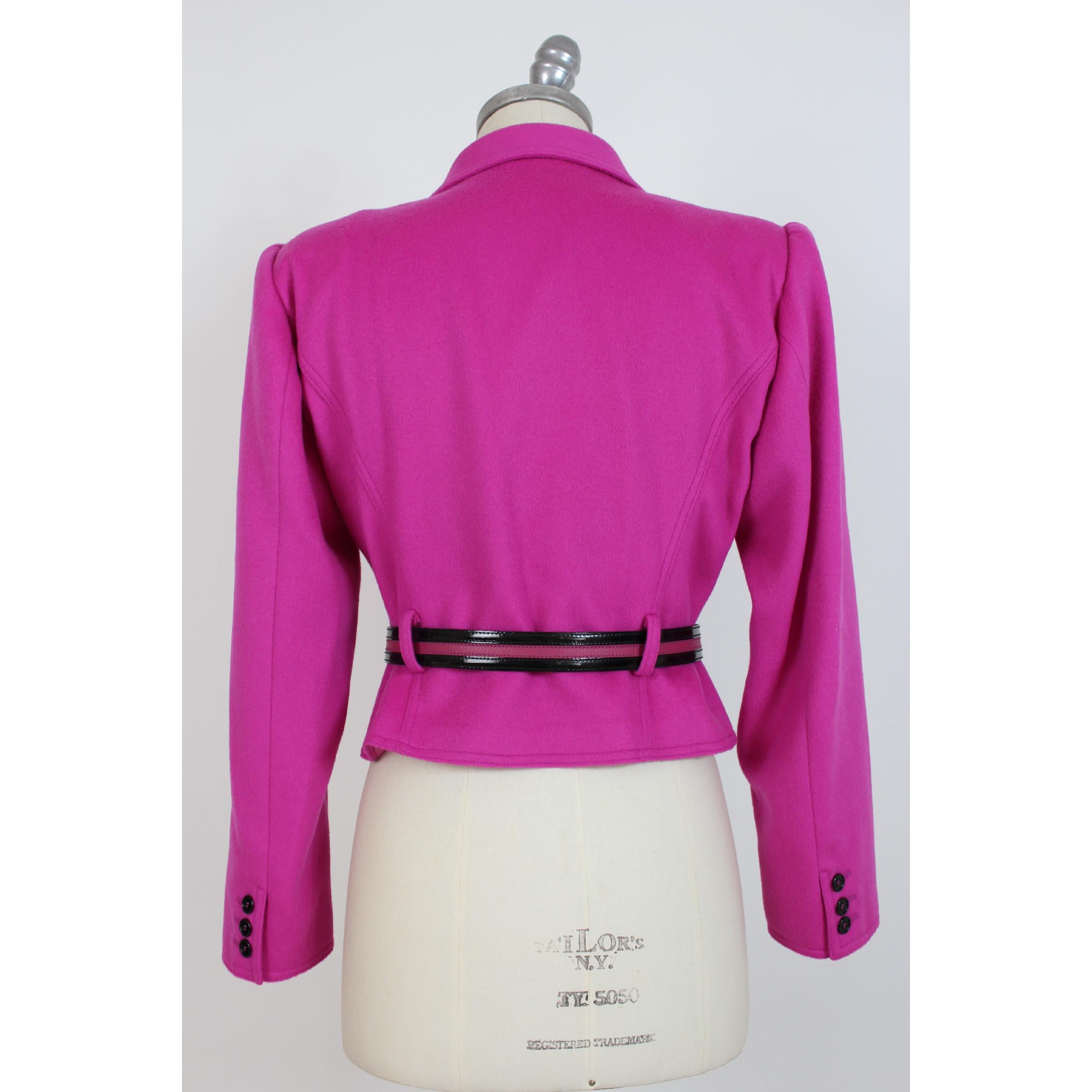 1990s Emanuel Ungaro Pink Double Breatsed Cashmere Wool Jacket  In Good Condition In Brindisi, Bt