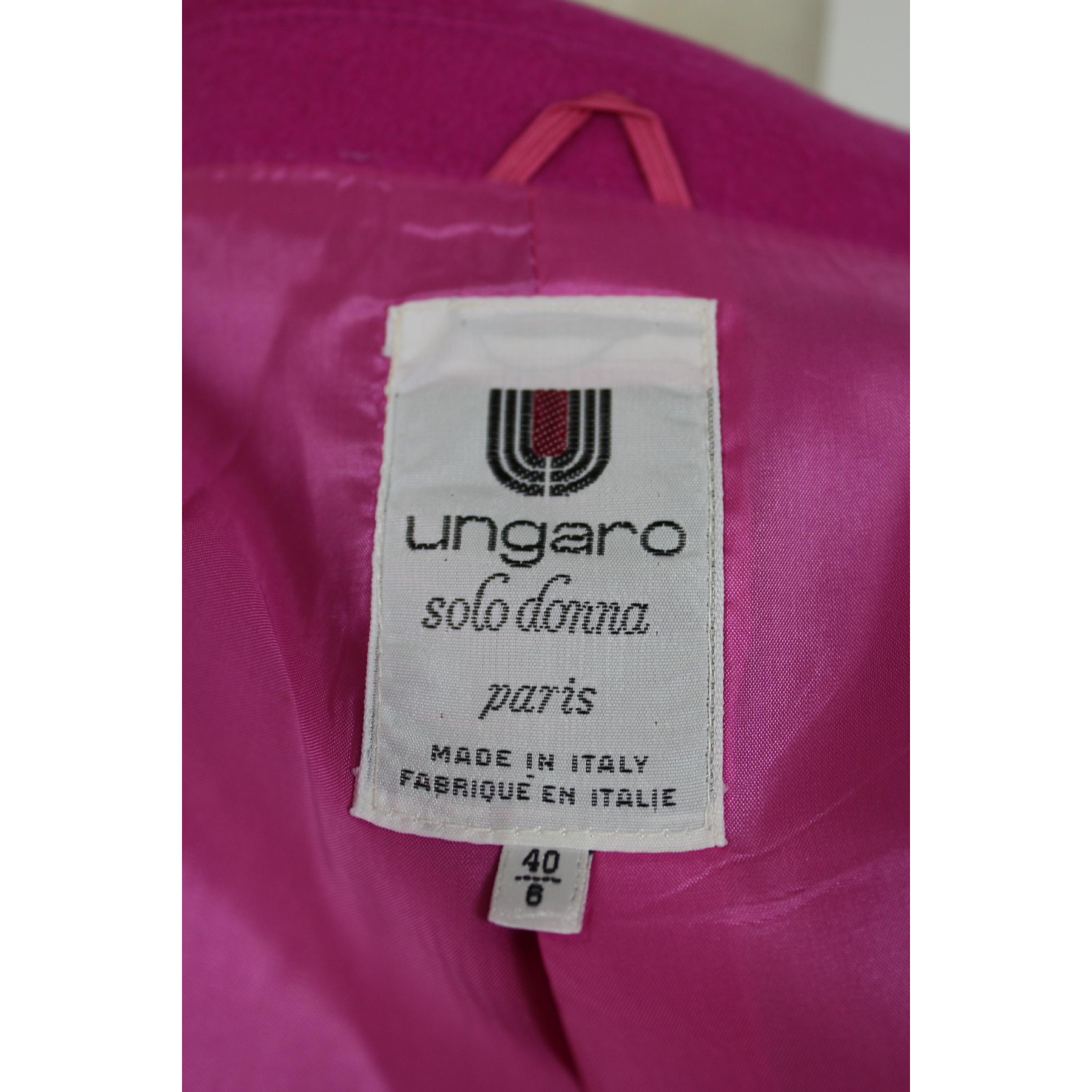 1990s Emanuel Ungaro Pink Double Breatsed Cashmere Wool Jacket  3