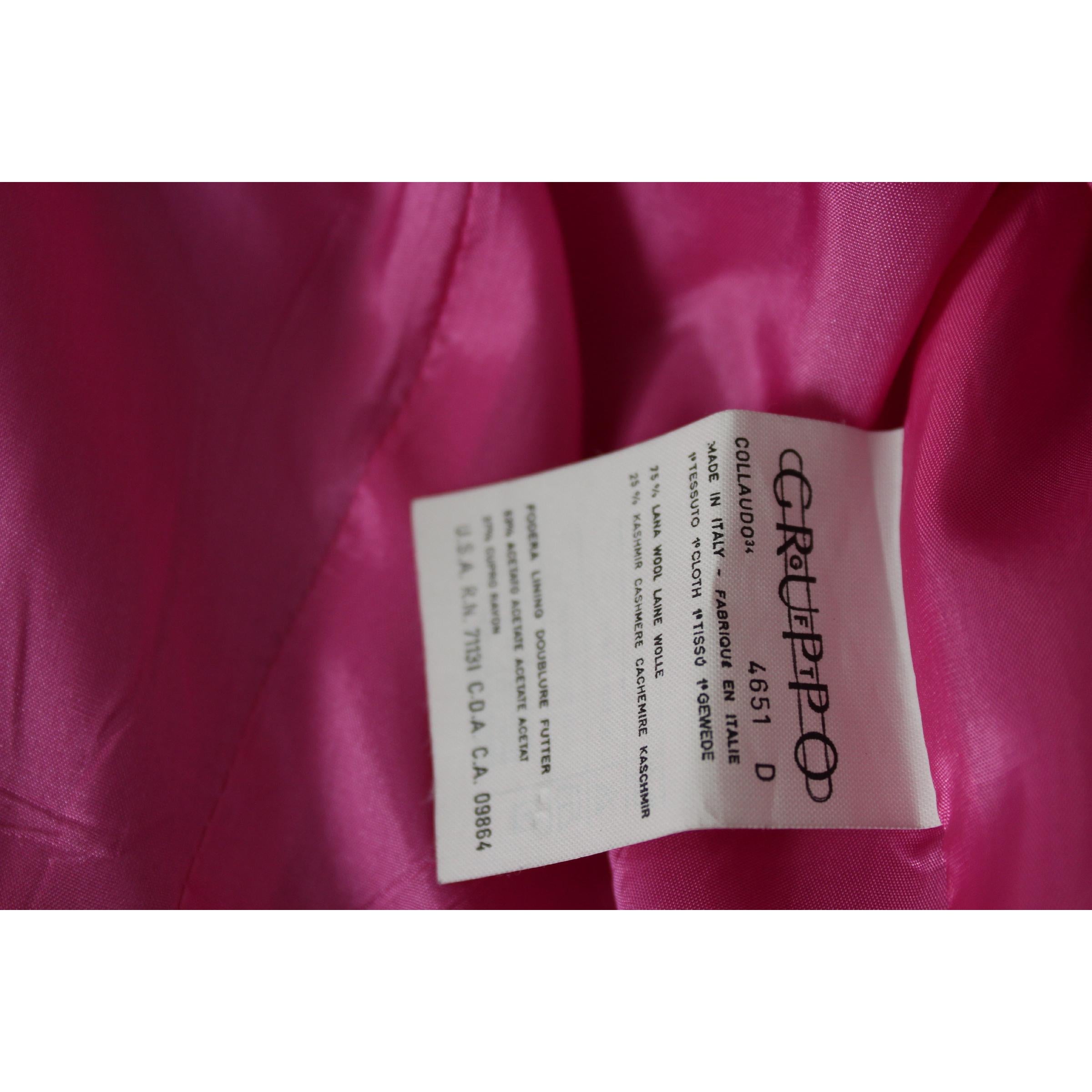 1990s Emanuel Ungaro Pink Double Breatsed Cashmere Wool Jacket  4