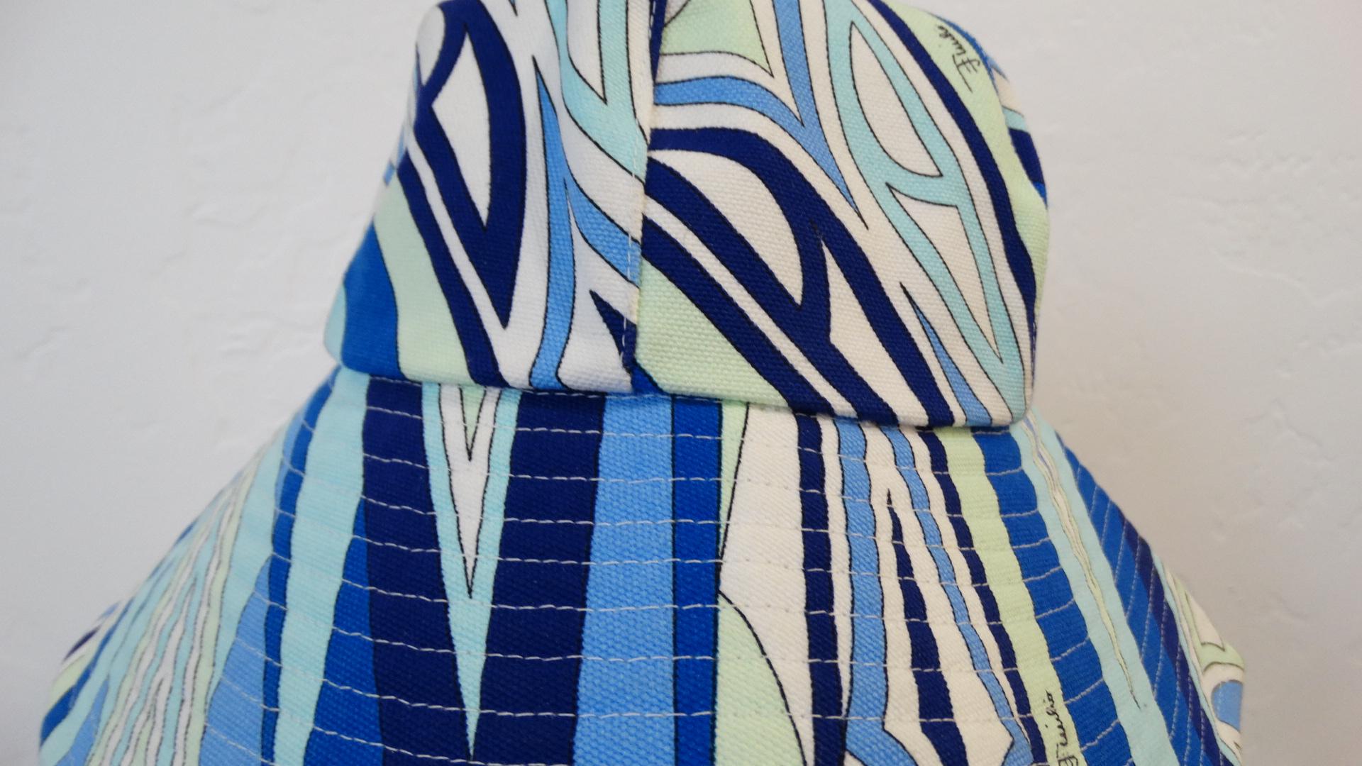 1990s Emilio Pucci Abstract Motif Cotton Bucket Hat  2