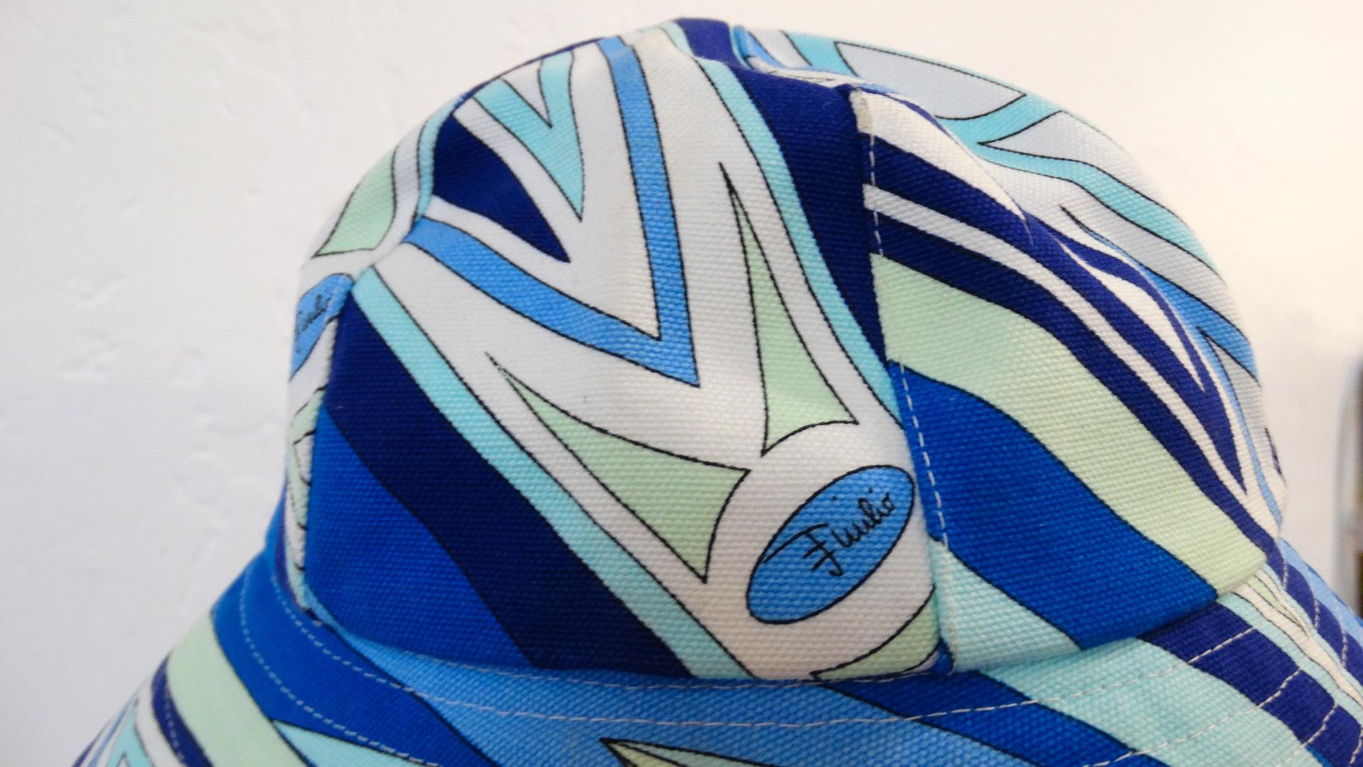 1990s Emilio Pucci Abstract Motif Cotton Bucket Hat  4