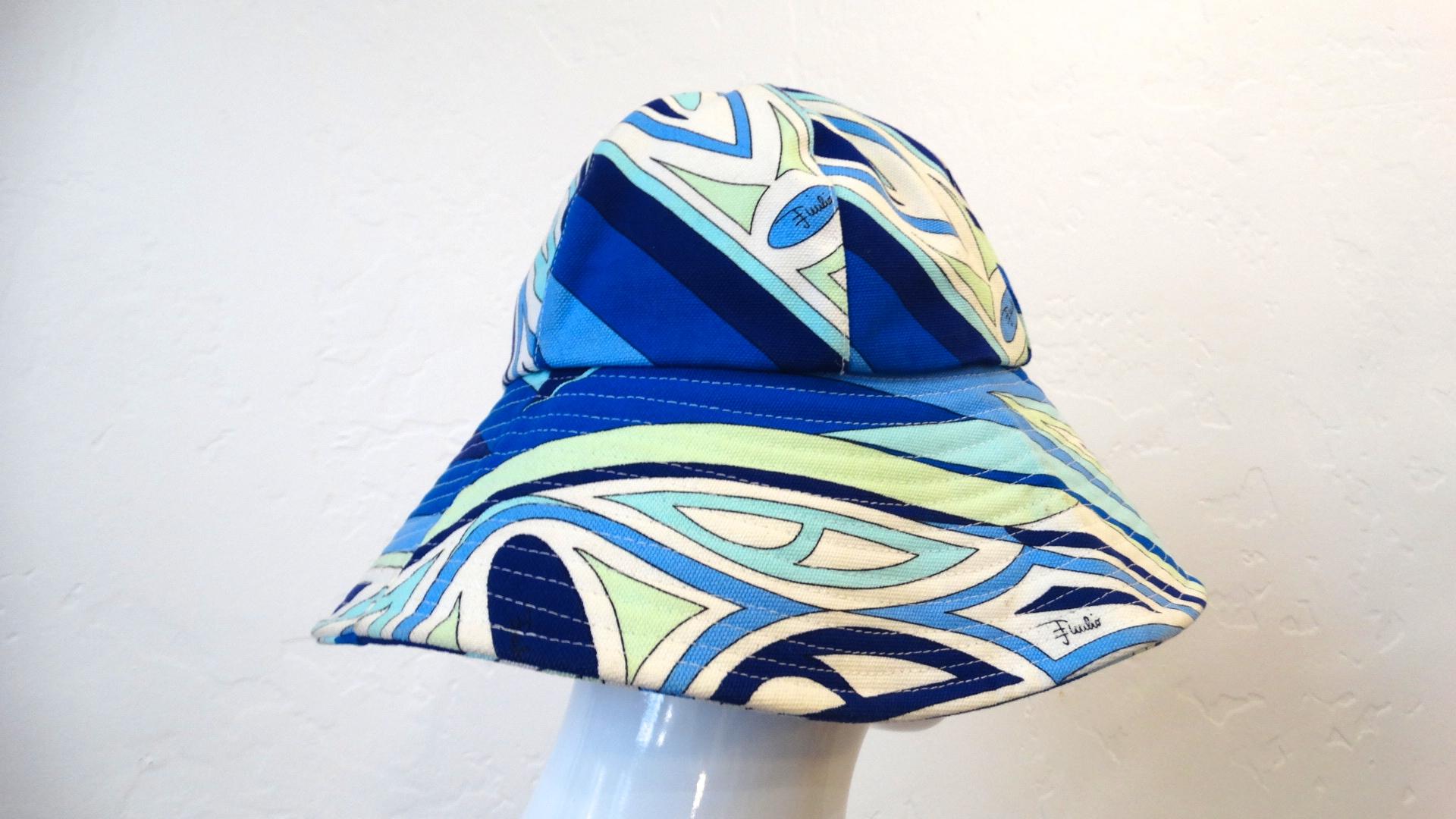 1990s Emilio Pucci Abstract Motif Cotton Bucket Hat  In Good Condition In Scottsdale, AZ