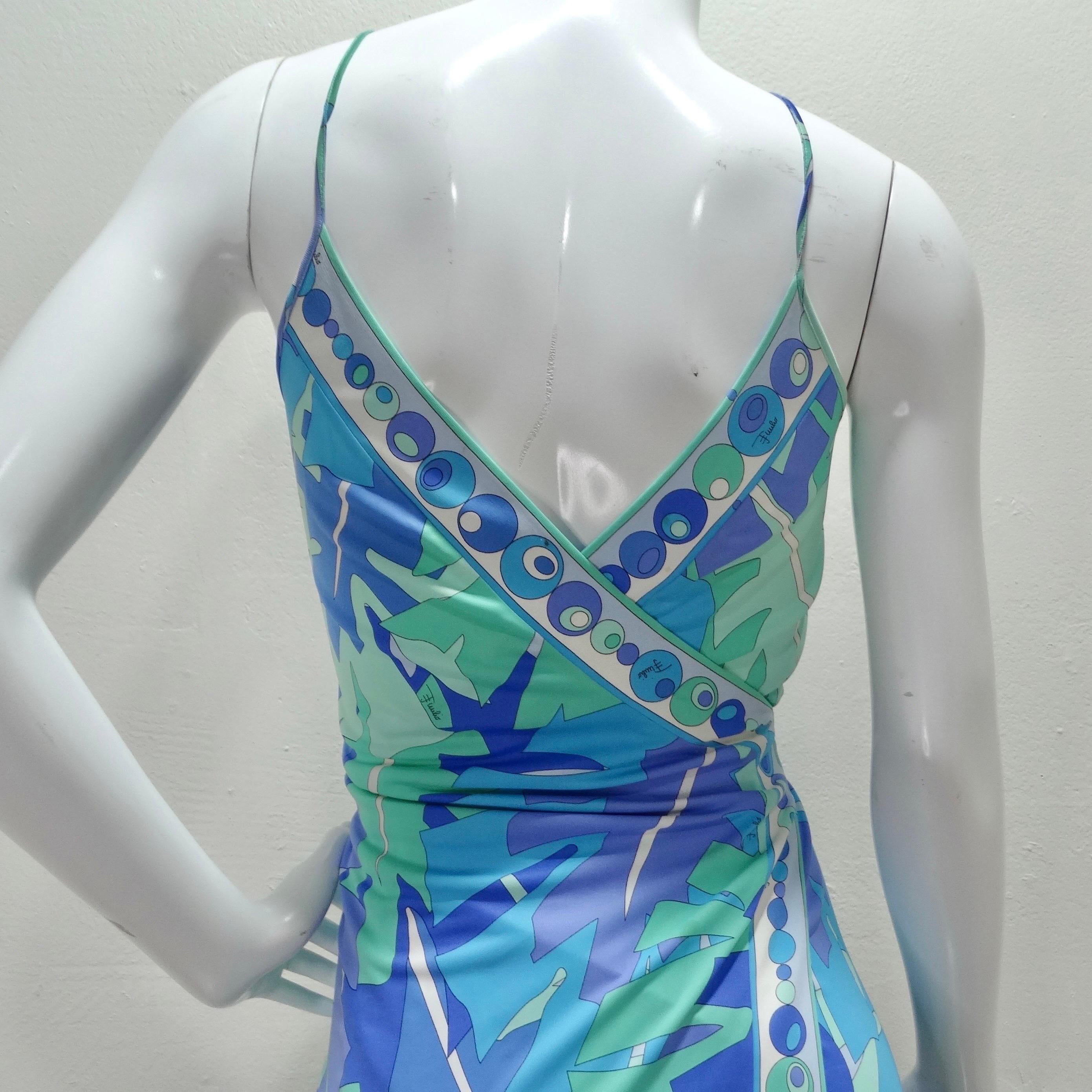  1990s Emilio Pucci Halter Wrap Dress For Sale 4