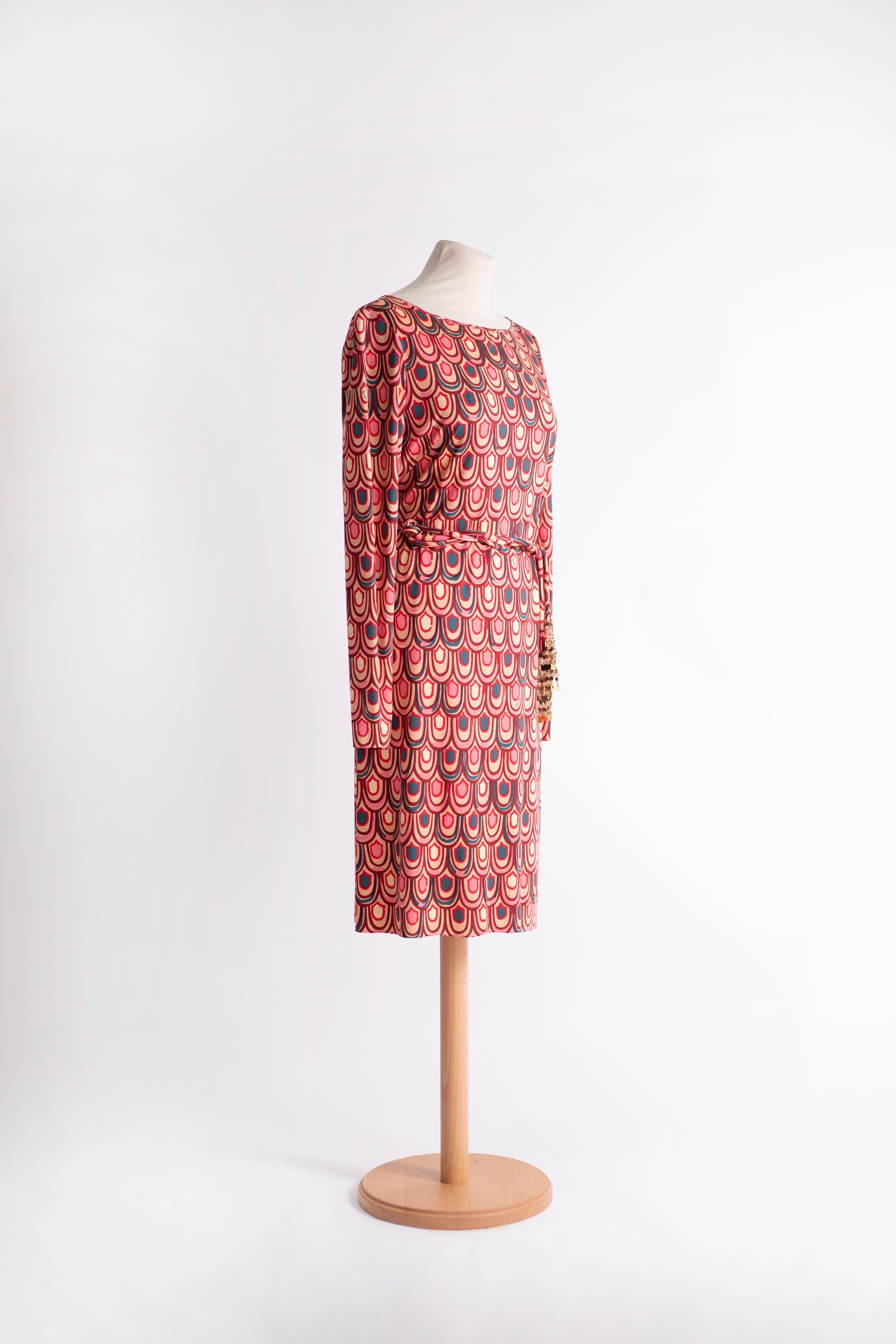 1990s Emilio Pucci soft jersey sheath dress In Excellent Condition For Sale In Milano, IT