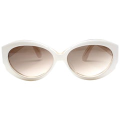 1990's EMMANUELLE KHANH white and clear fused plastic sunglasses 