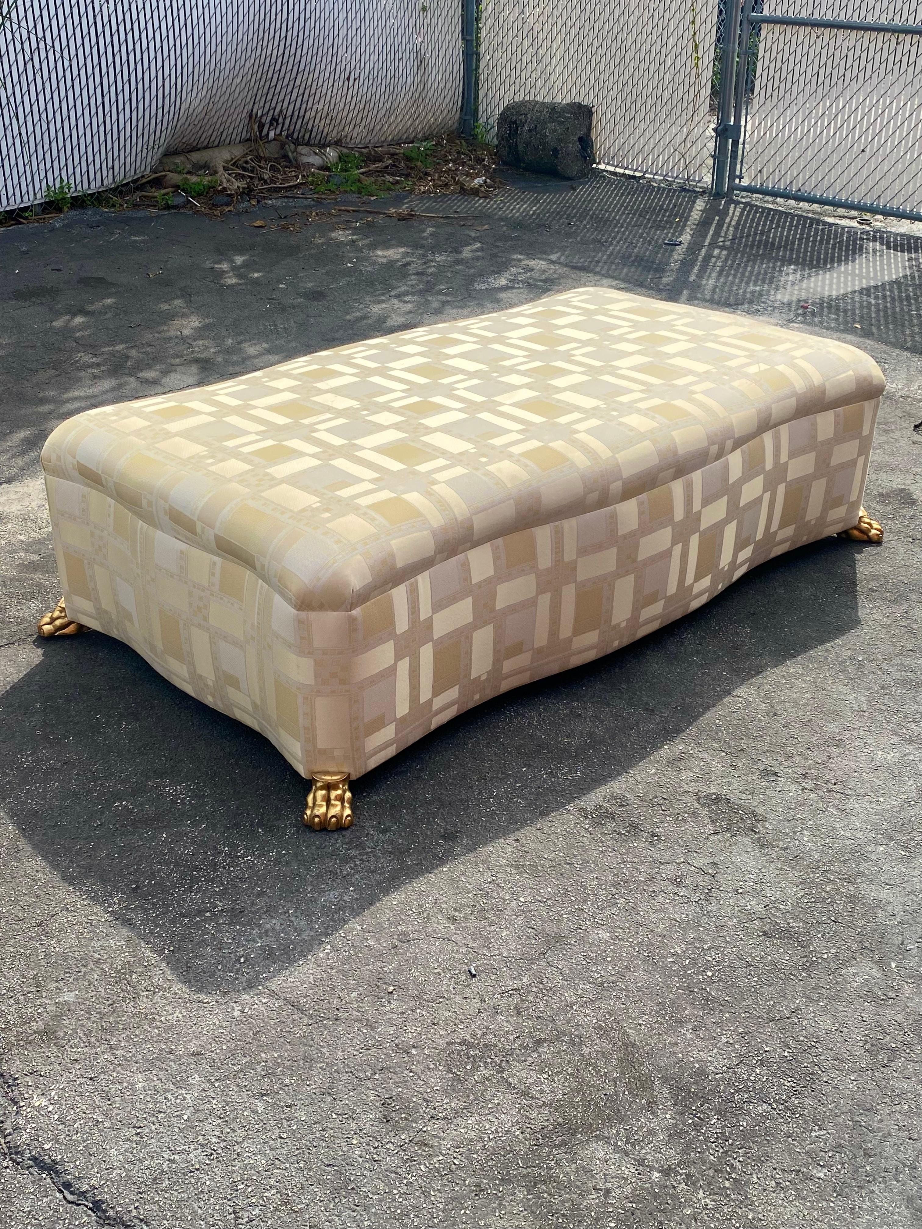 English 1980s Empire Style Sculptural Daybed Bench Ottoman For Sale