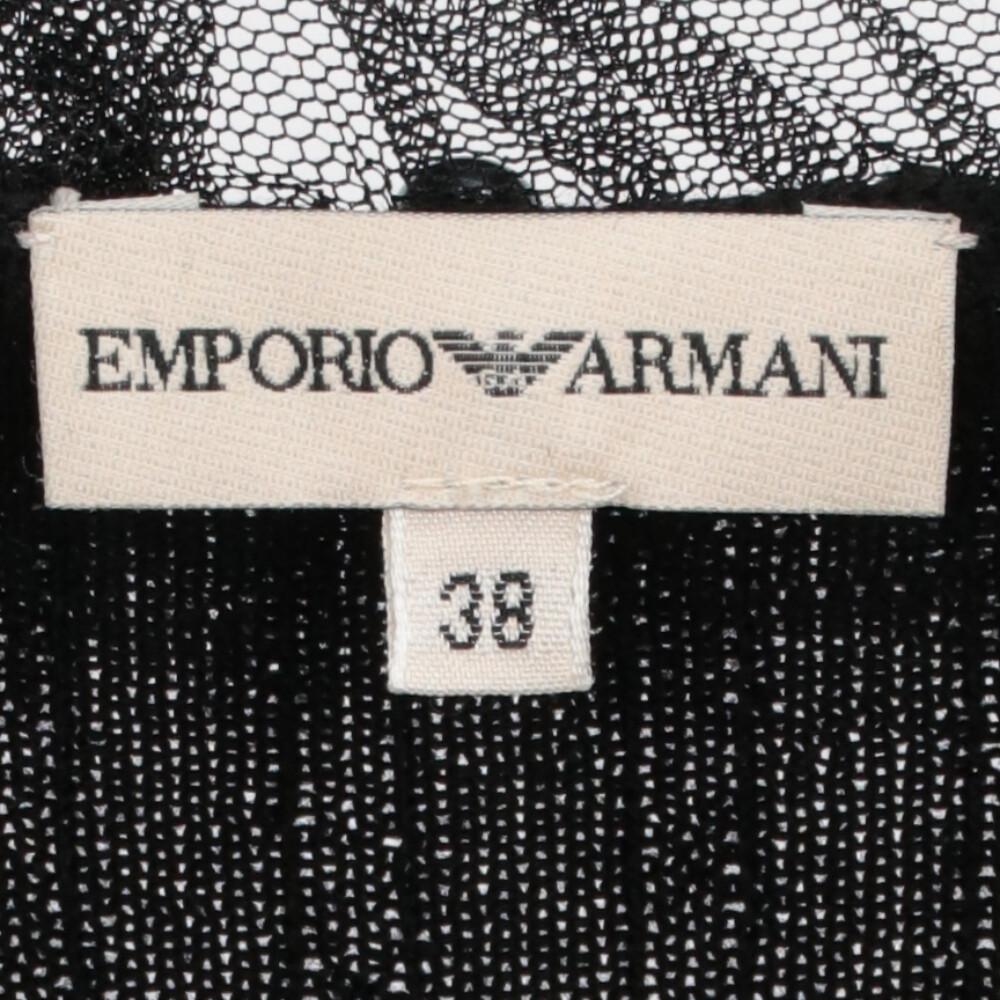 1990s Emporio Armani black wool cardigan. V-neck and front hidden hooks closure 1