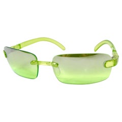 Occhiali da sole anni '90 Emporio Armani Greene & Greene Rectangular senza montatura