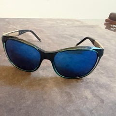 1990s Enameled Metal and Acetate Luxury Italian Sunglasses by Bulgari