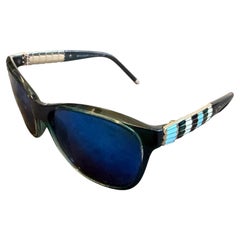 1990s Enameled Metal and Acetate Luxury Italian Sunglasses by Bulgari