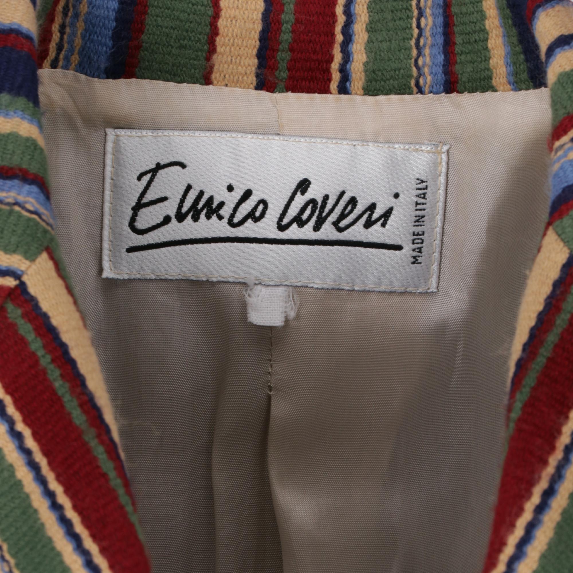 Women's 1990s Enrico Coveri Multicolour Wool Blazer For Sale