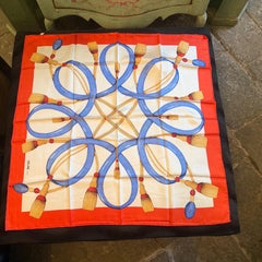 1990s Equestrian Inspired Silk Scarf by Celine Paris