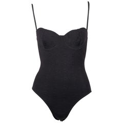 1990's ERES black textured bustier swimsuit - new with tags
